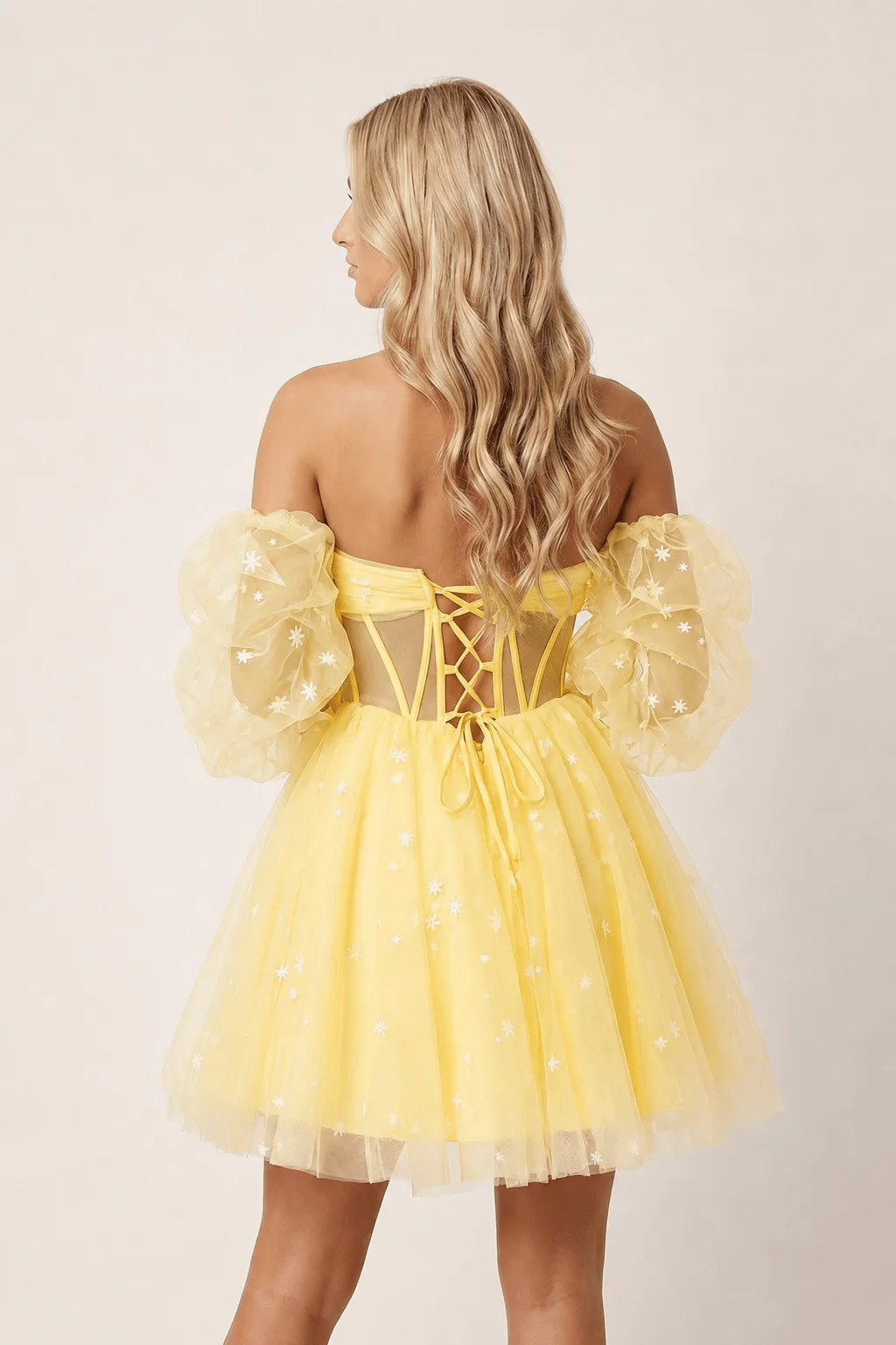 A-Line Pleated Tulle Homecoming Dress