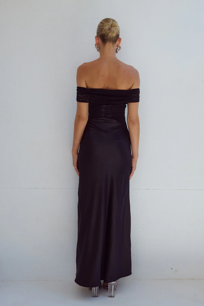 AMORET MIDI DRESS - BLACK