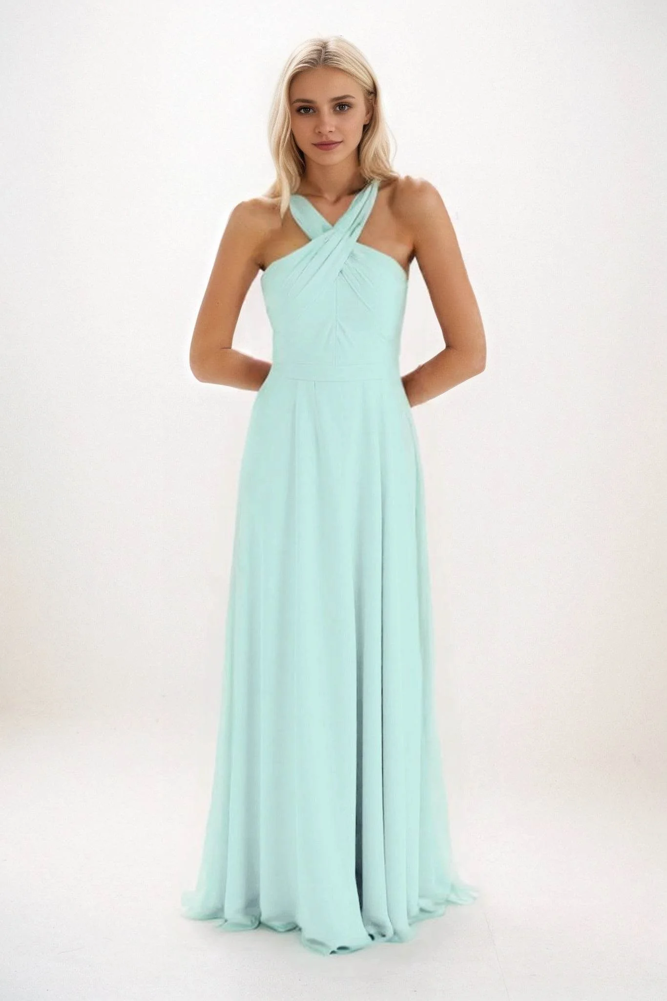 A-Line Maxi Chiffon Bridesmaid Dress CB0824