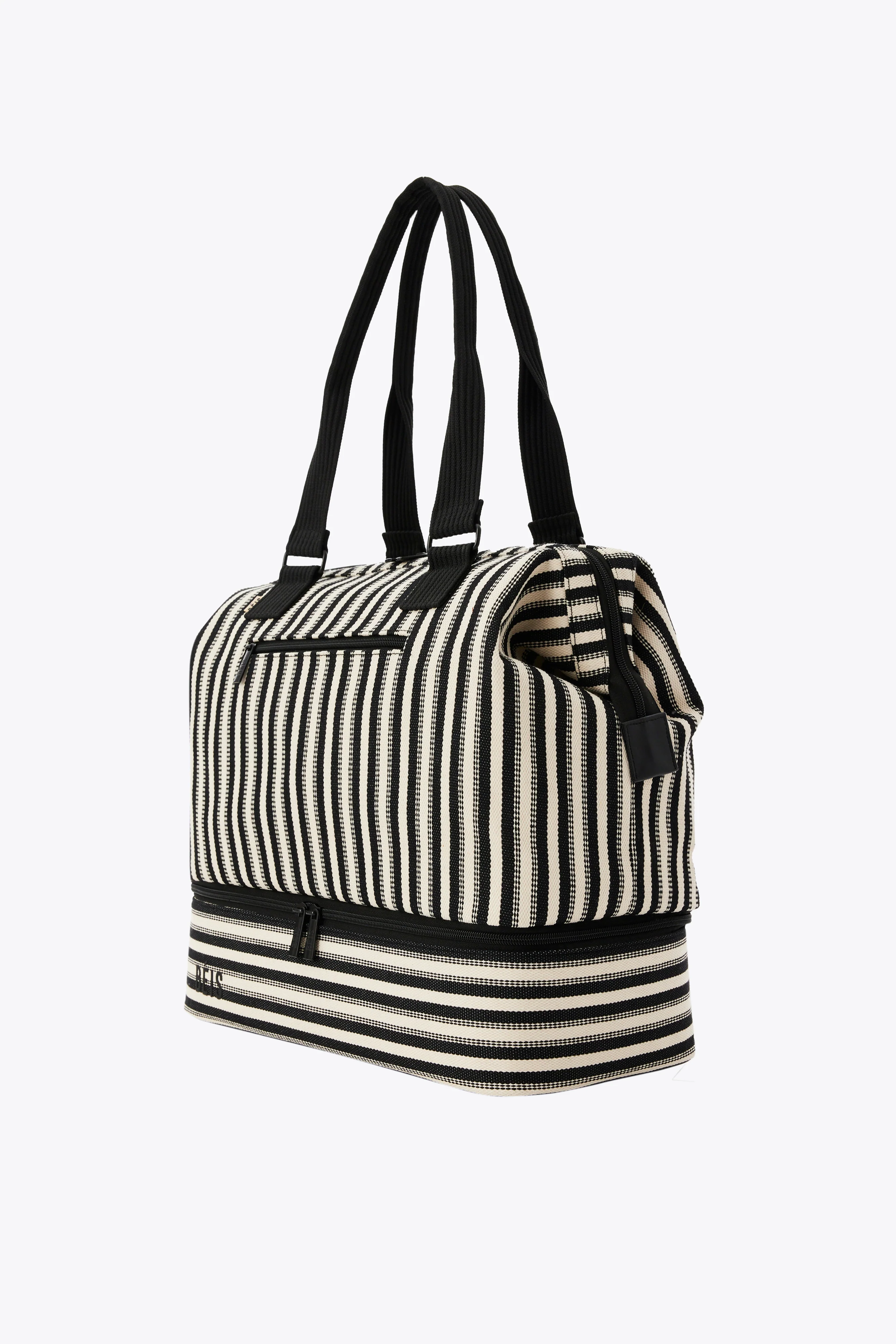BEIS 'The Mini Weekender in Black Stripe