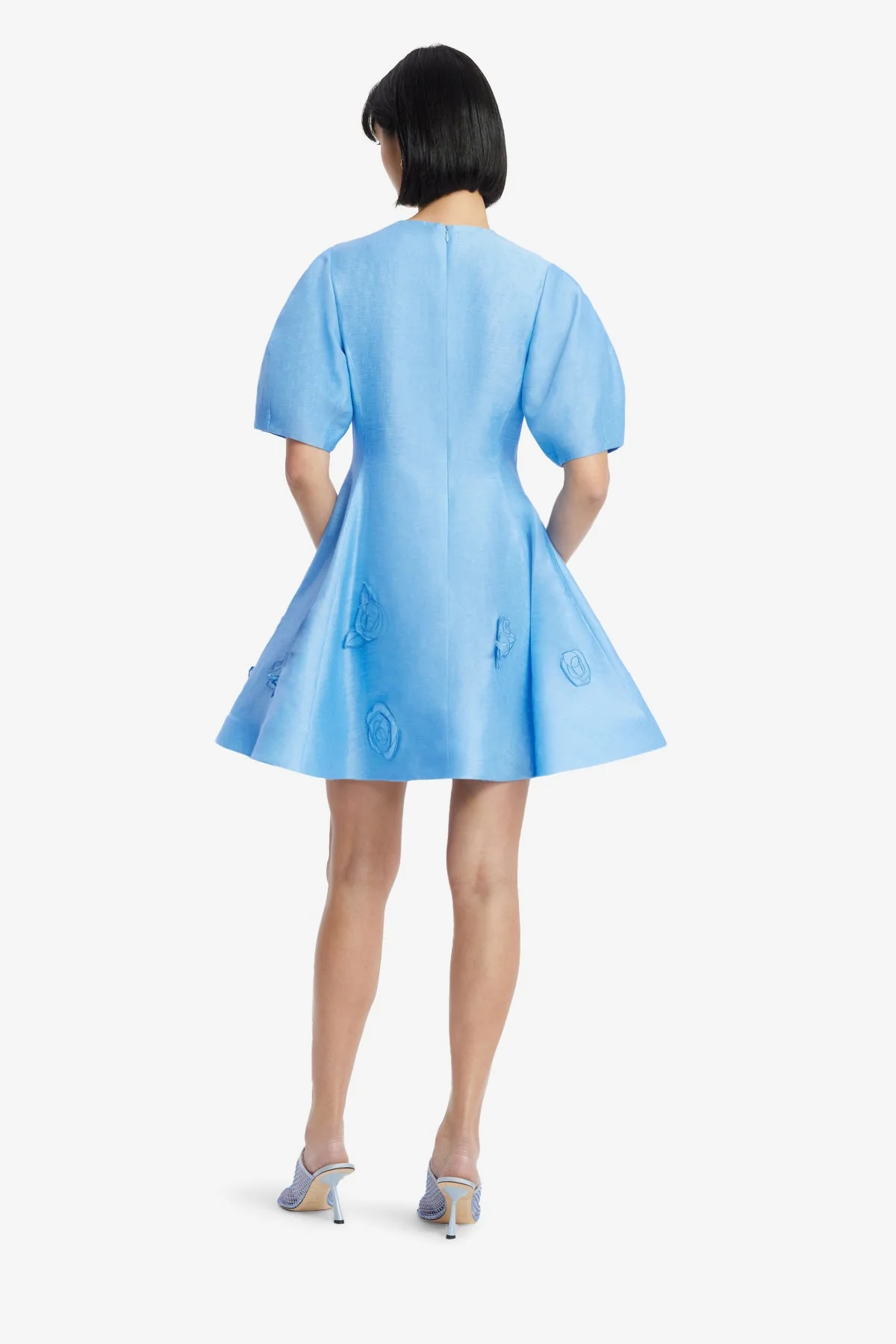 Simona Appliqué Mini Dress - Pastel Blue