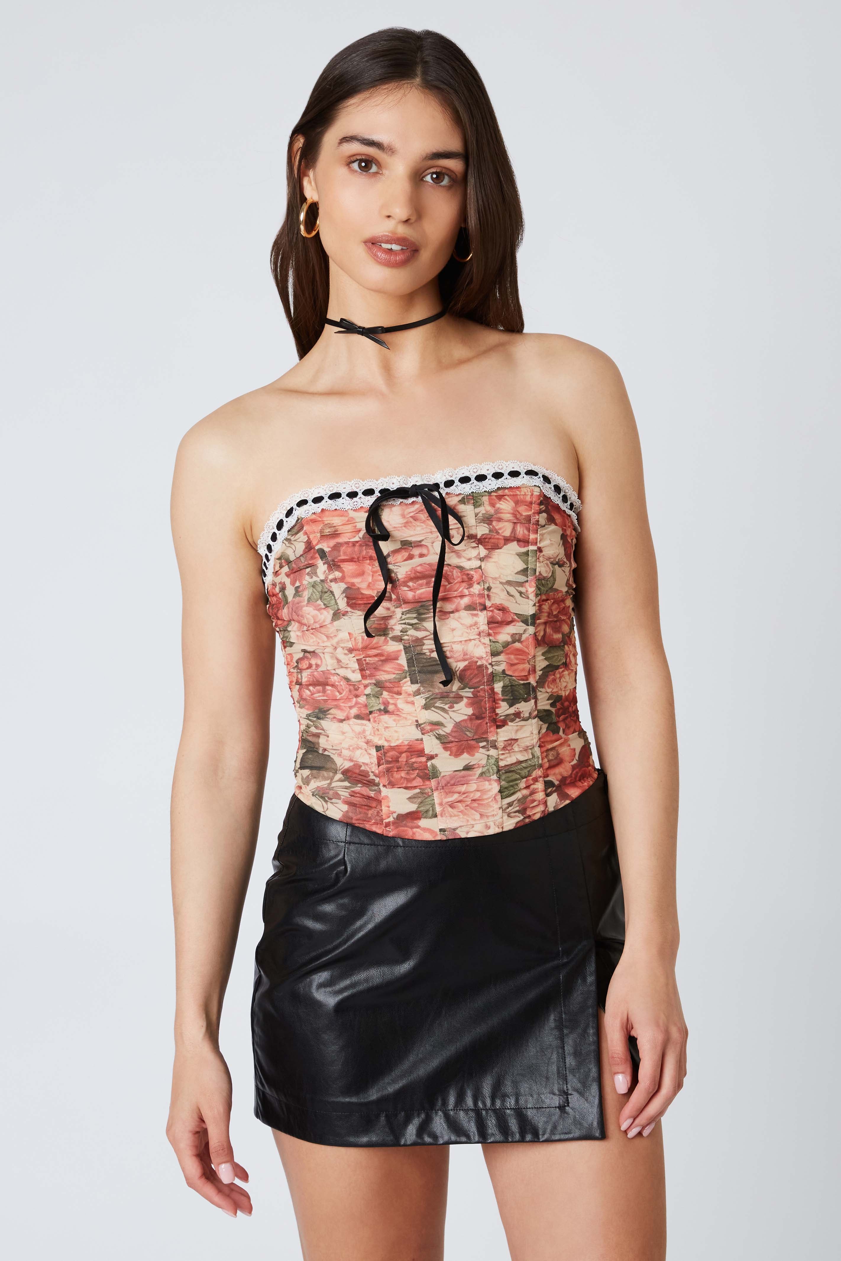 Floral Mesh Corset