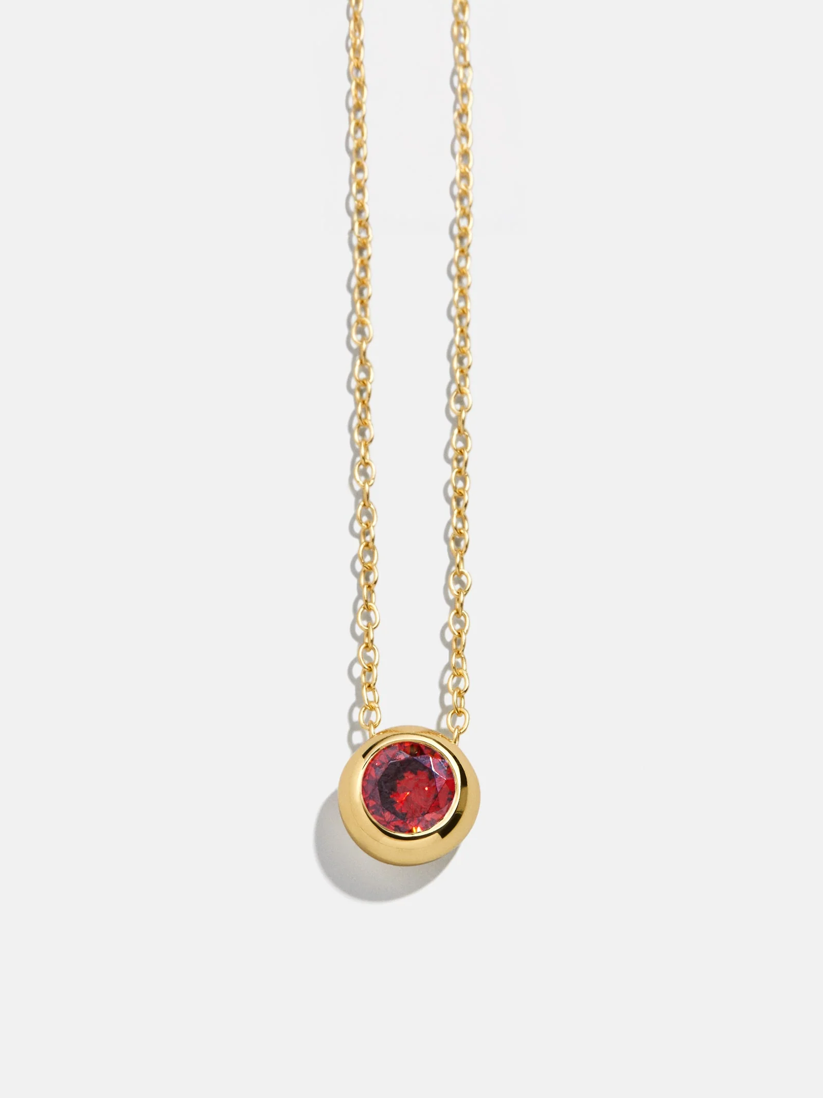 14K Gold Birthstone Pendant Necklace - Garnet