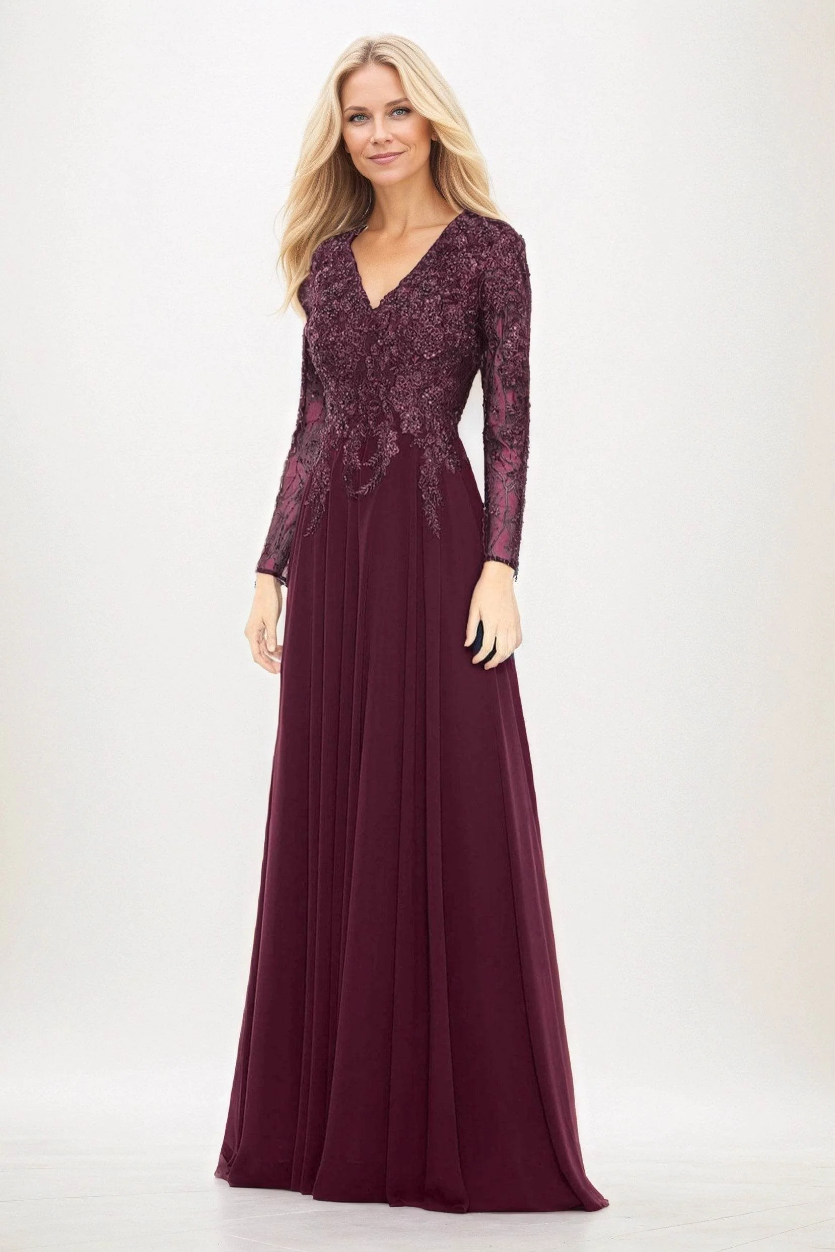 A-Line Maxi Chiffon Mother of the Bride Dresses CM0396