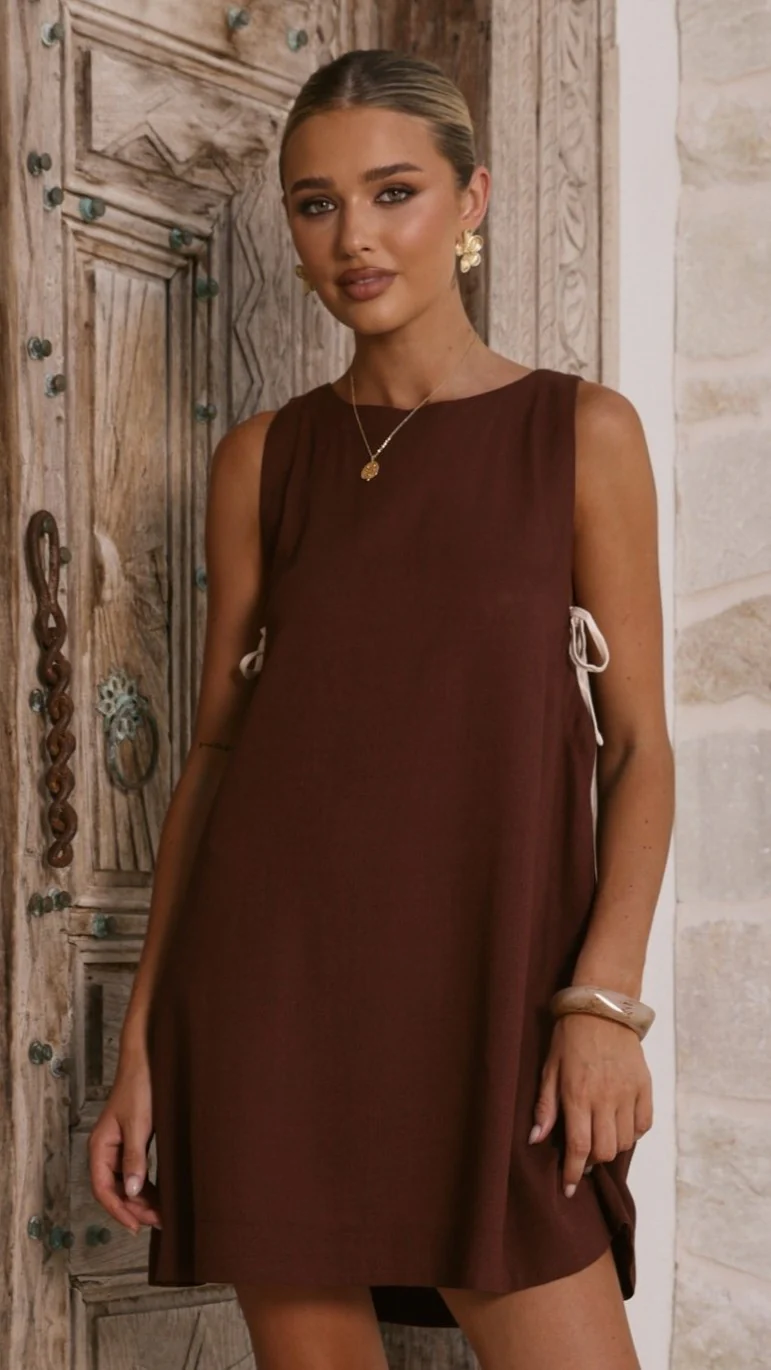 Tashia Mini Dress - Chocolate
