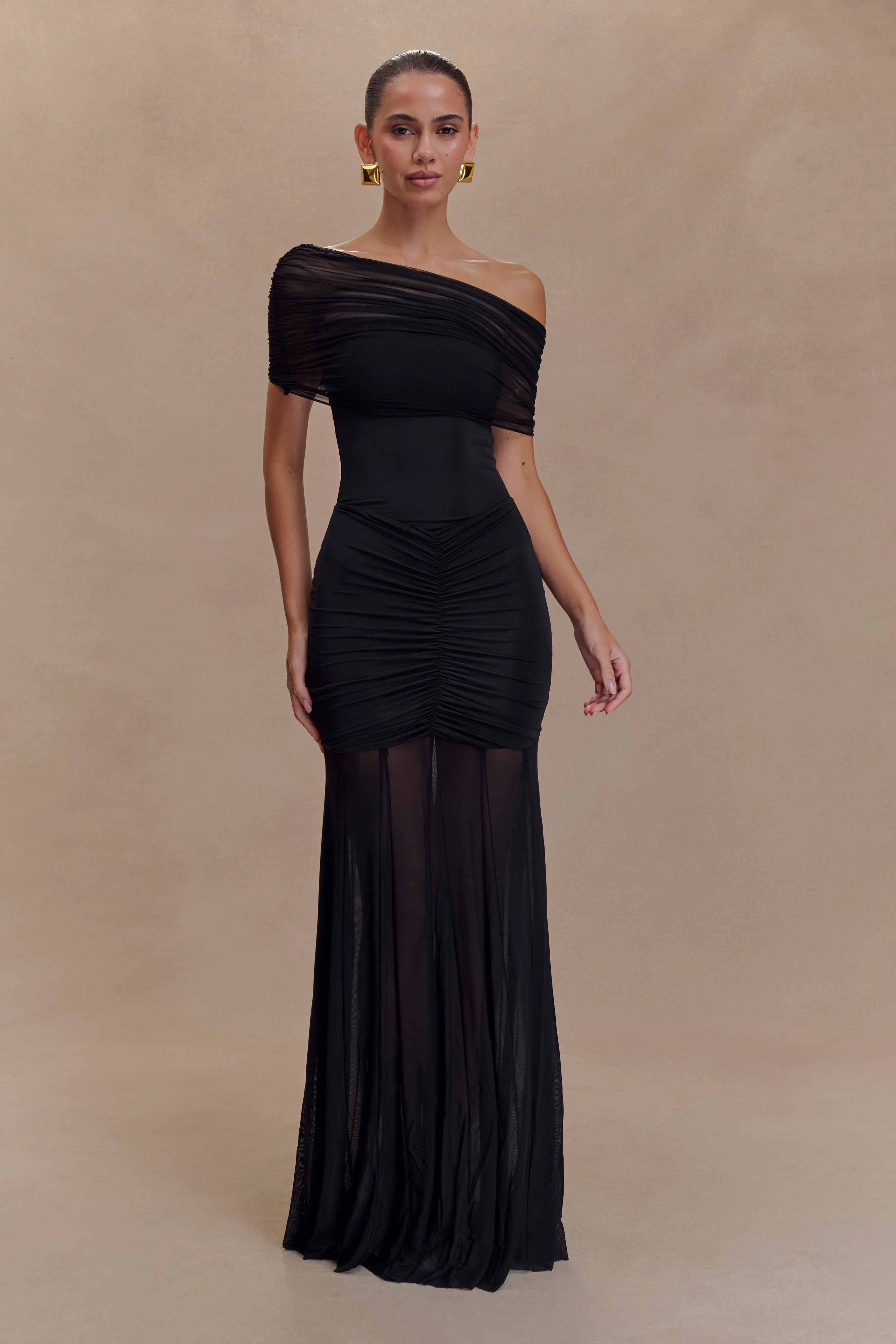Caspian-Slinky-And-Mesh-Off-Shoulder-Maxi-Dress-Black