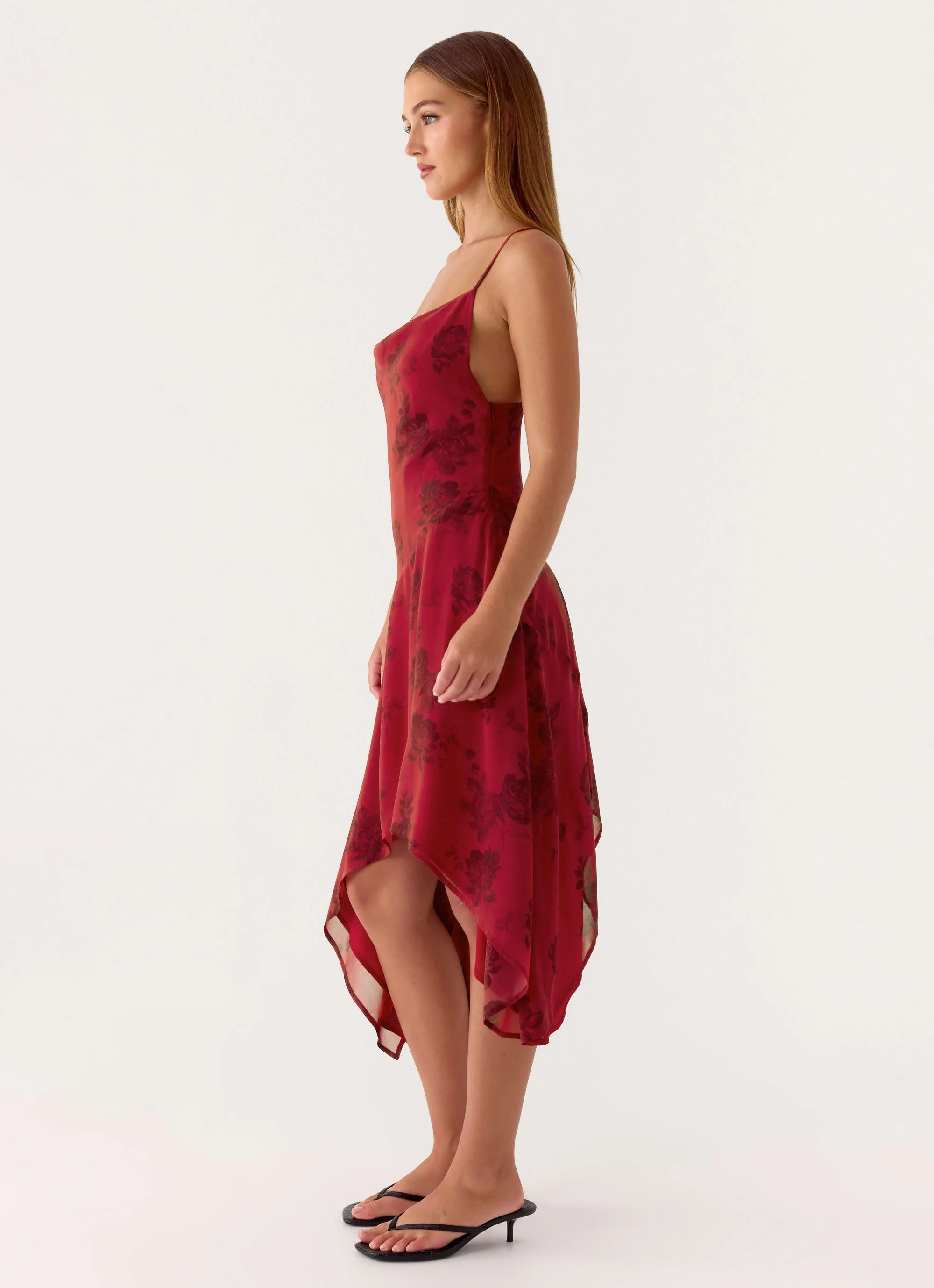 Jasiel Midi Dress - Cherry Rose - luluinthesky