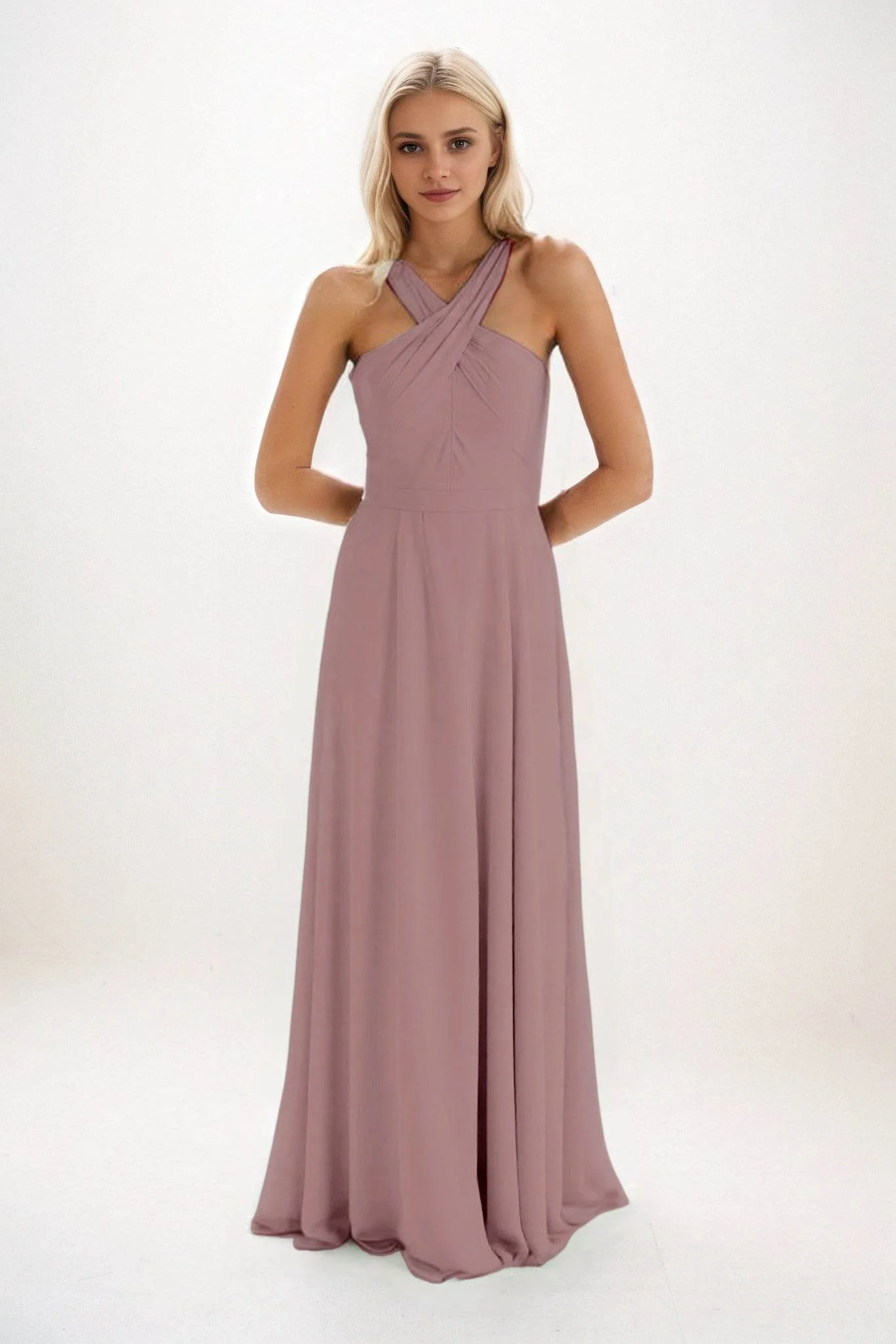 A-Line Maxi Chiffon Bridesmaid Dress CB0824