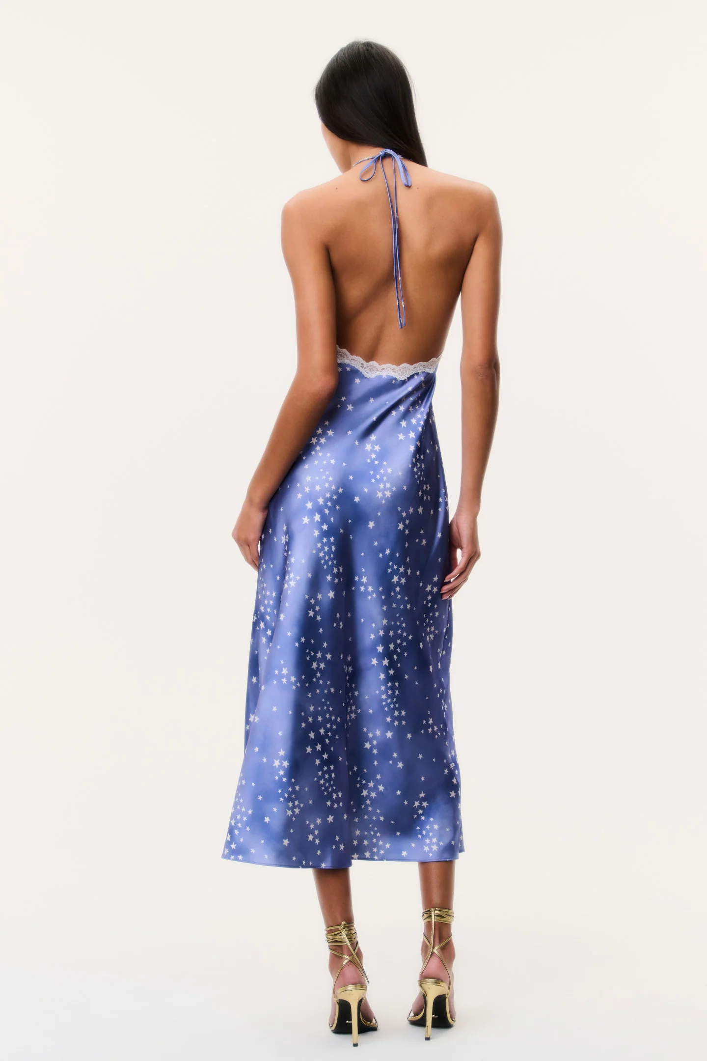 Evania Star Print Midi Slip Dress