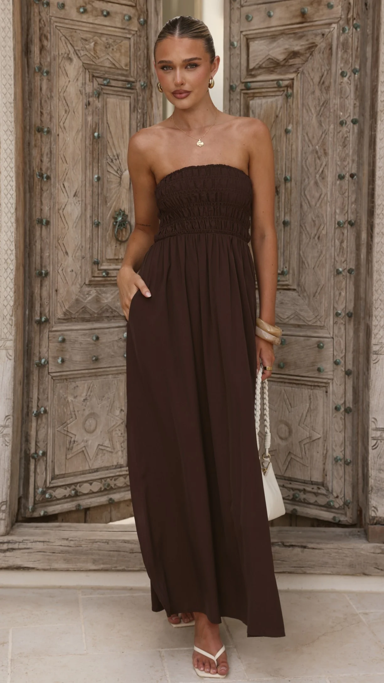 Marcy Maxi Dress - Brown