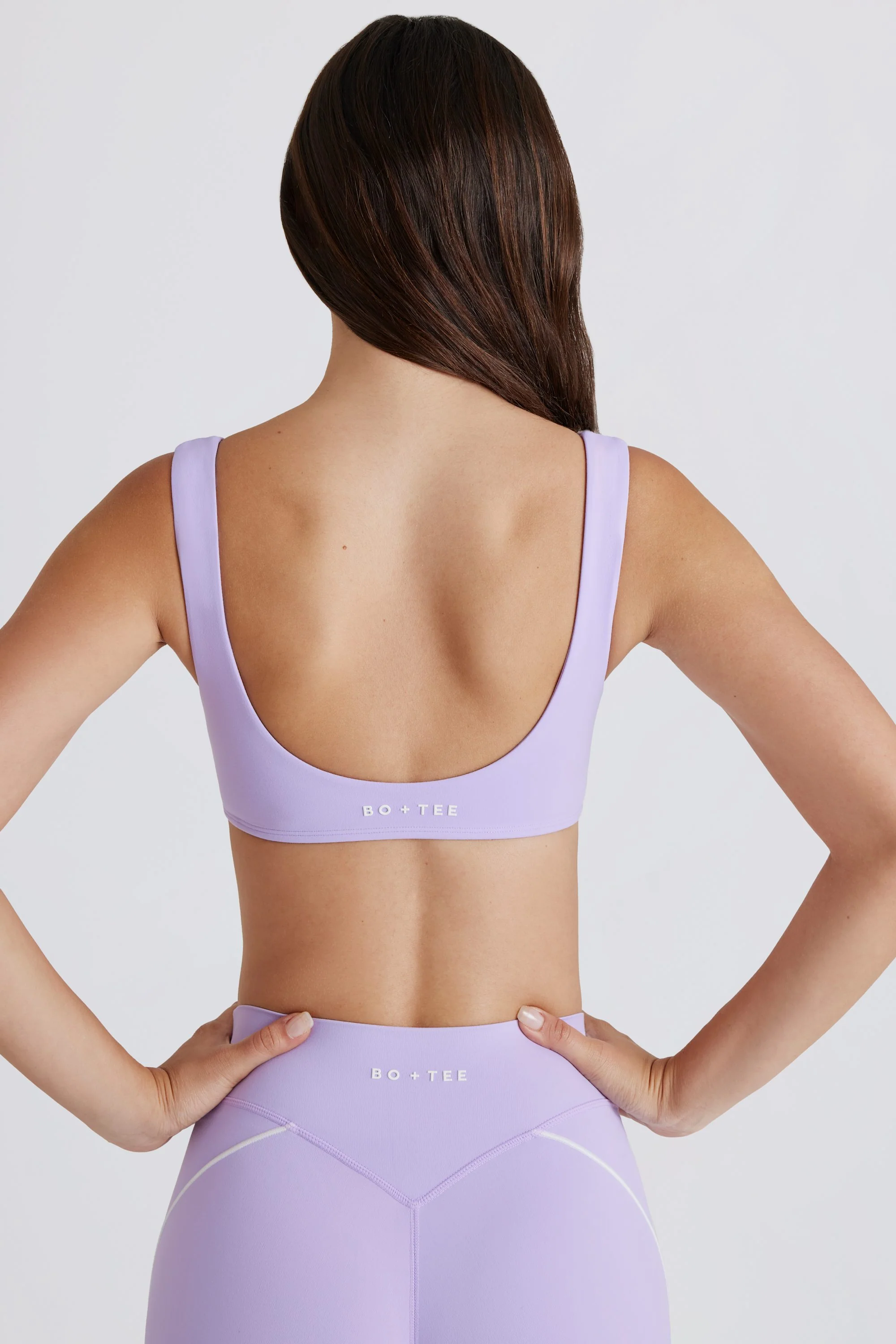 Soft Active Twist-Front Sports Bra in Lilac