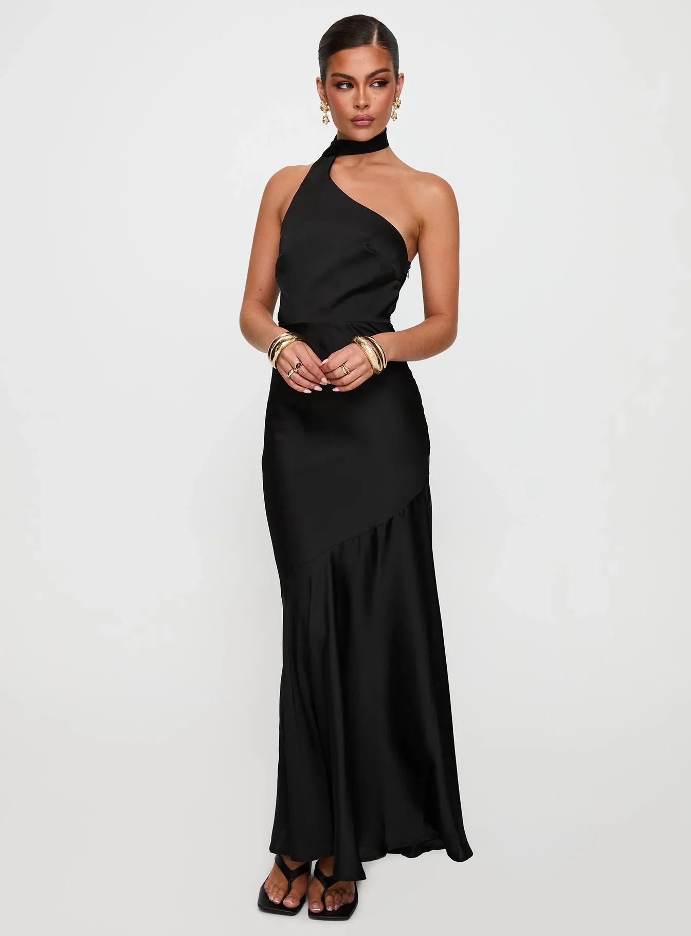 Elixaire Scarf Maxi Dress Black