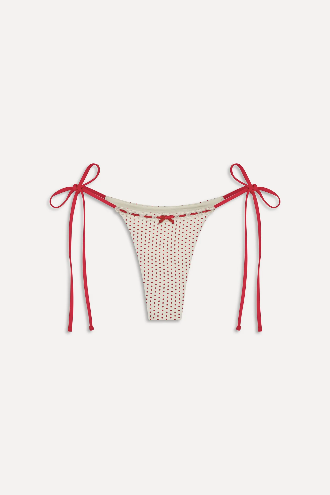 x BELLA HADID Mackenzie String Bikini Bottom - Strawberry Polka Dot