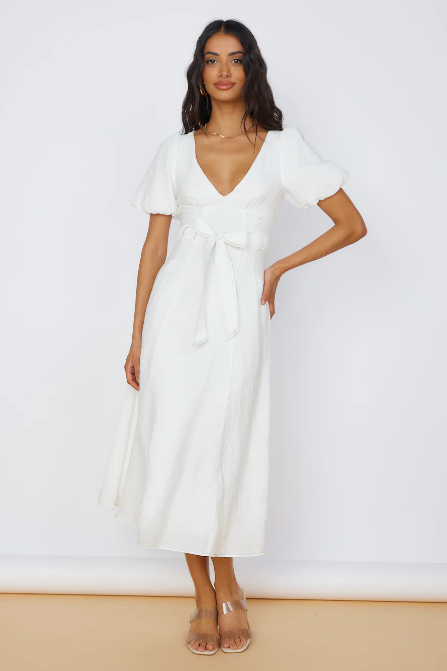 Starlight Serenade Midi Dress White - luluinthesky