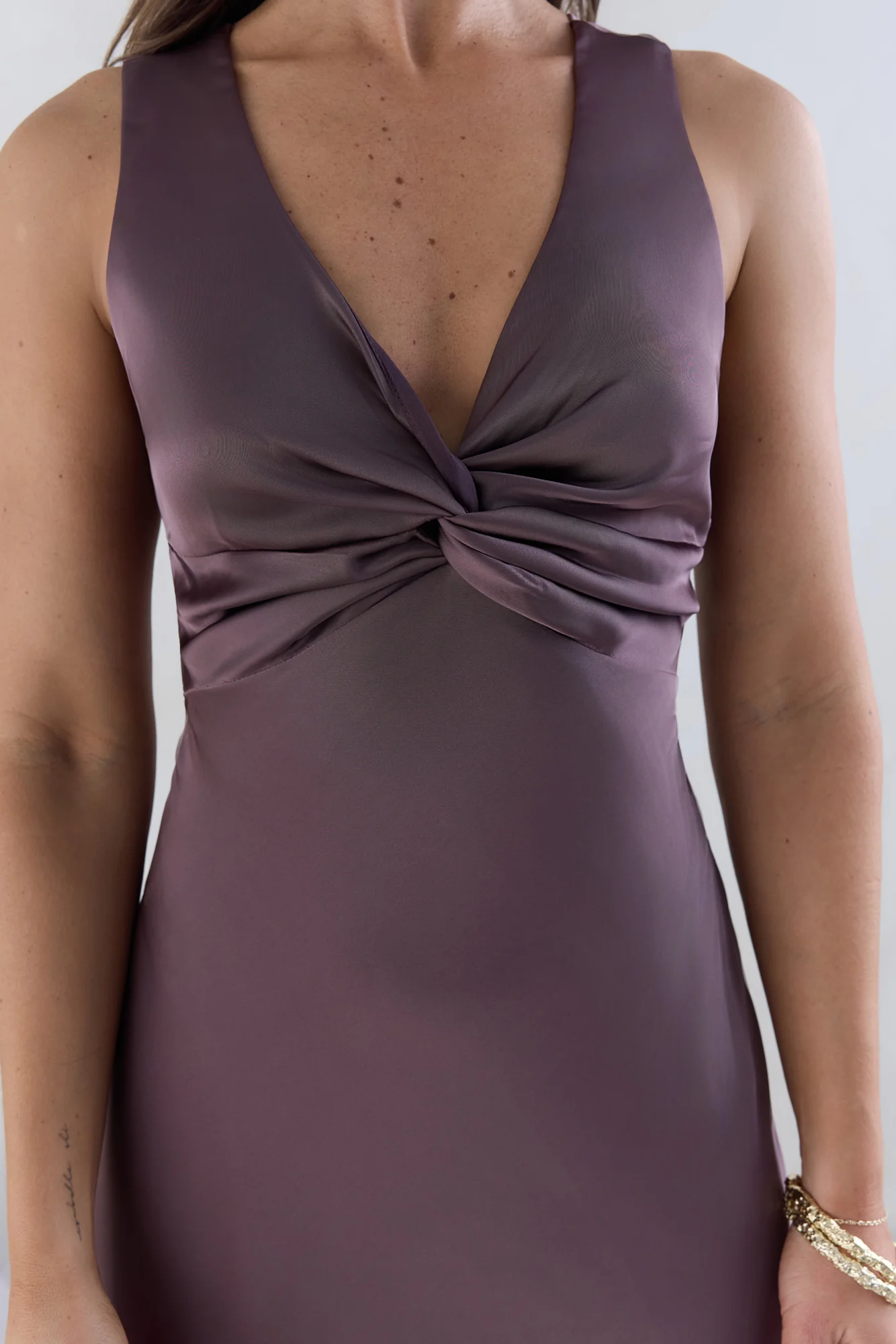 Island Reverie Satin Maxi Dress Purple