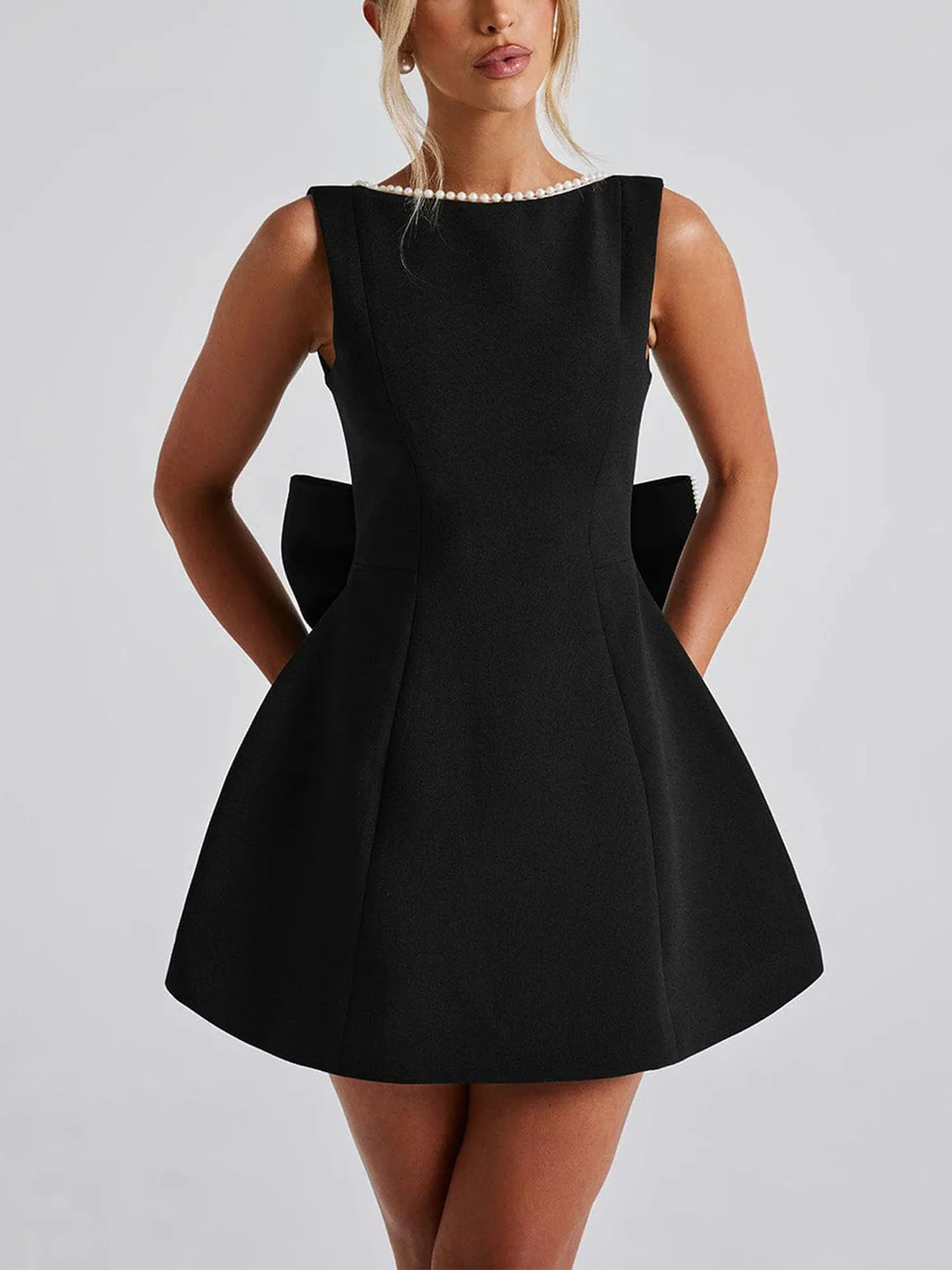 Black Classic Mini Dress Gala Serenity