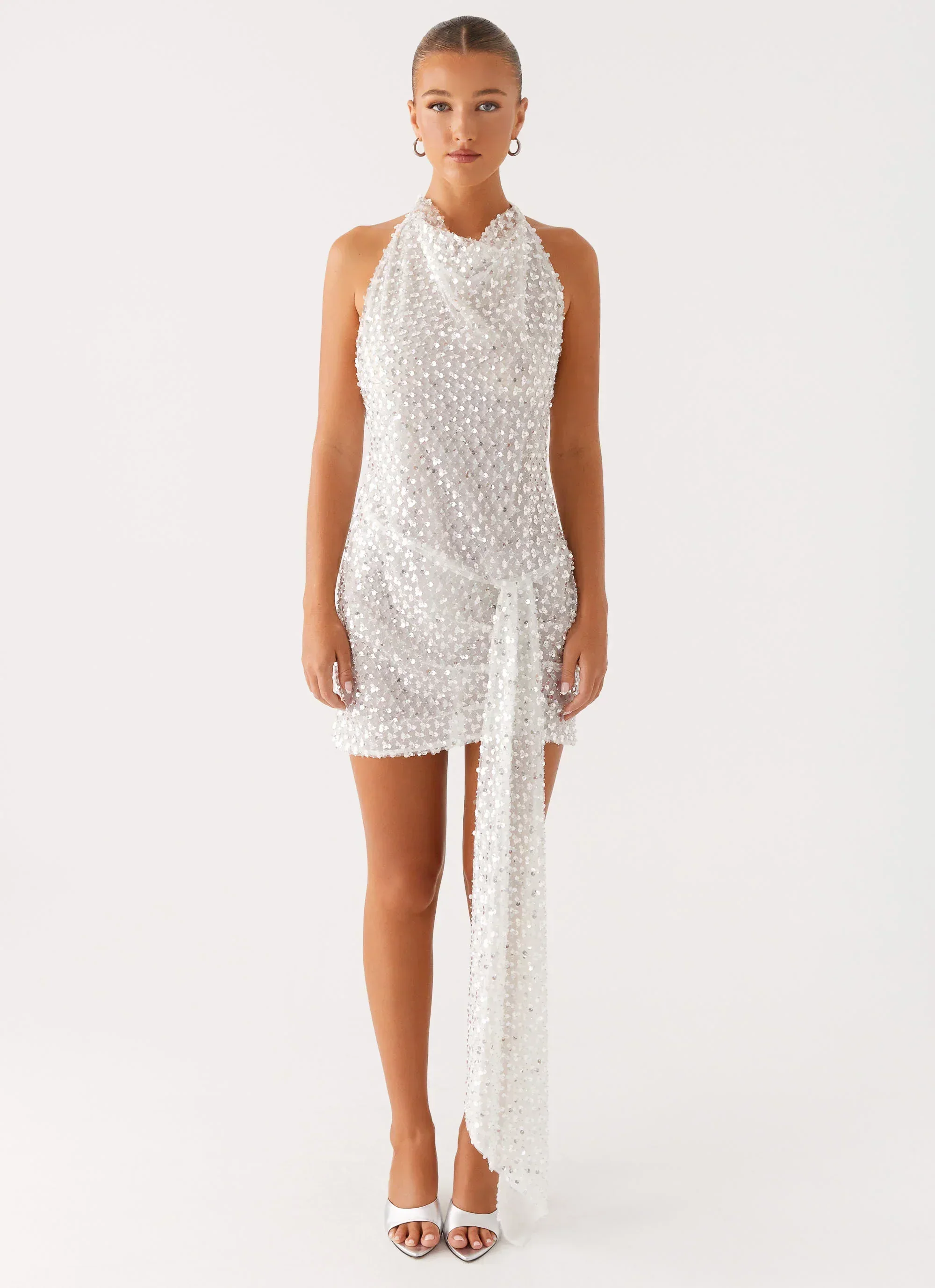 Cinta Sequin Mini Dress - Silver