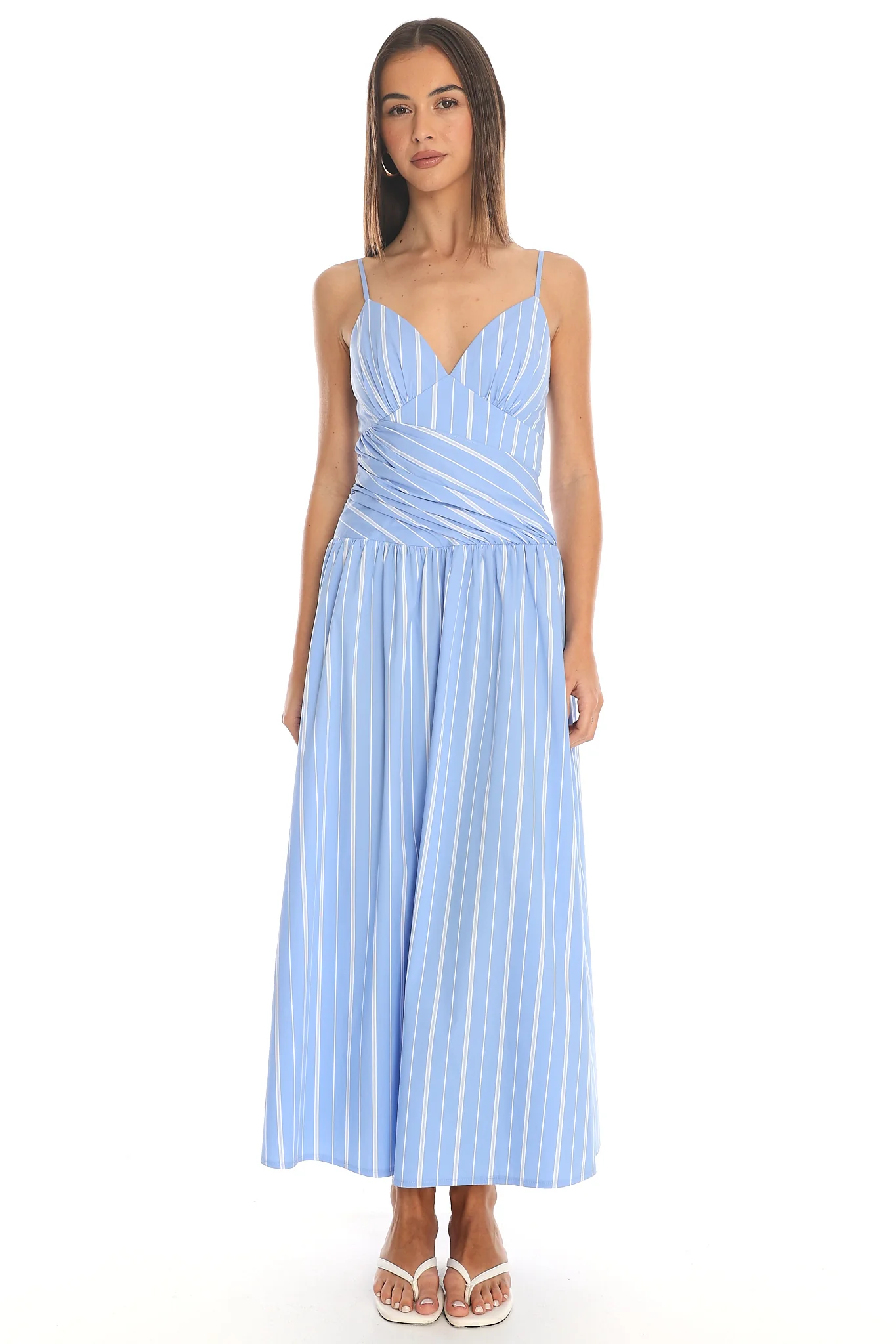 Seaside Tiered Maxi Dress Blue - luluinthesky