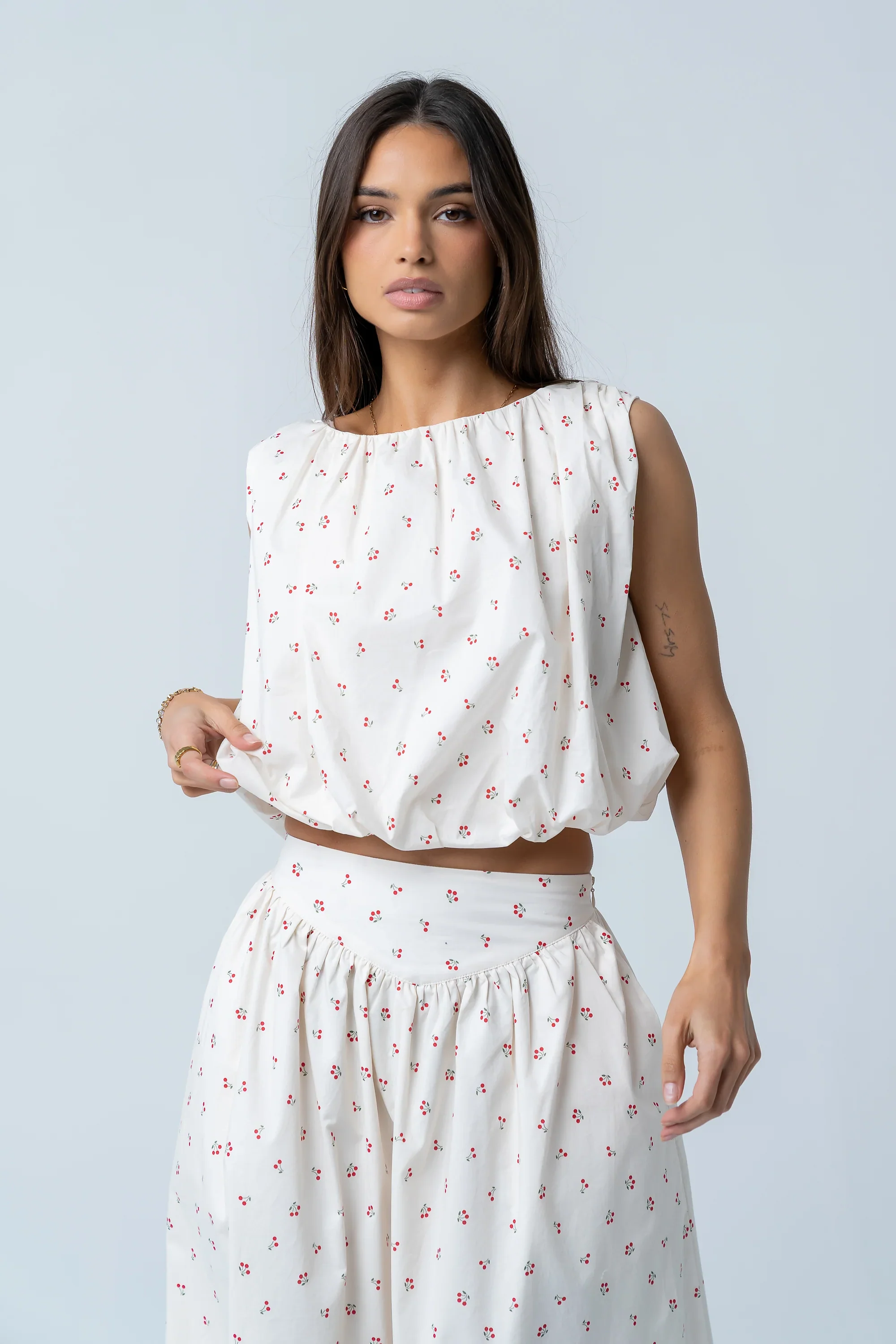 Tyla Cherry Sleeveless Blouse