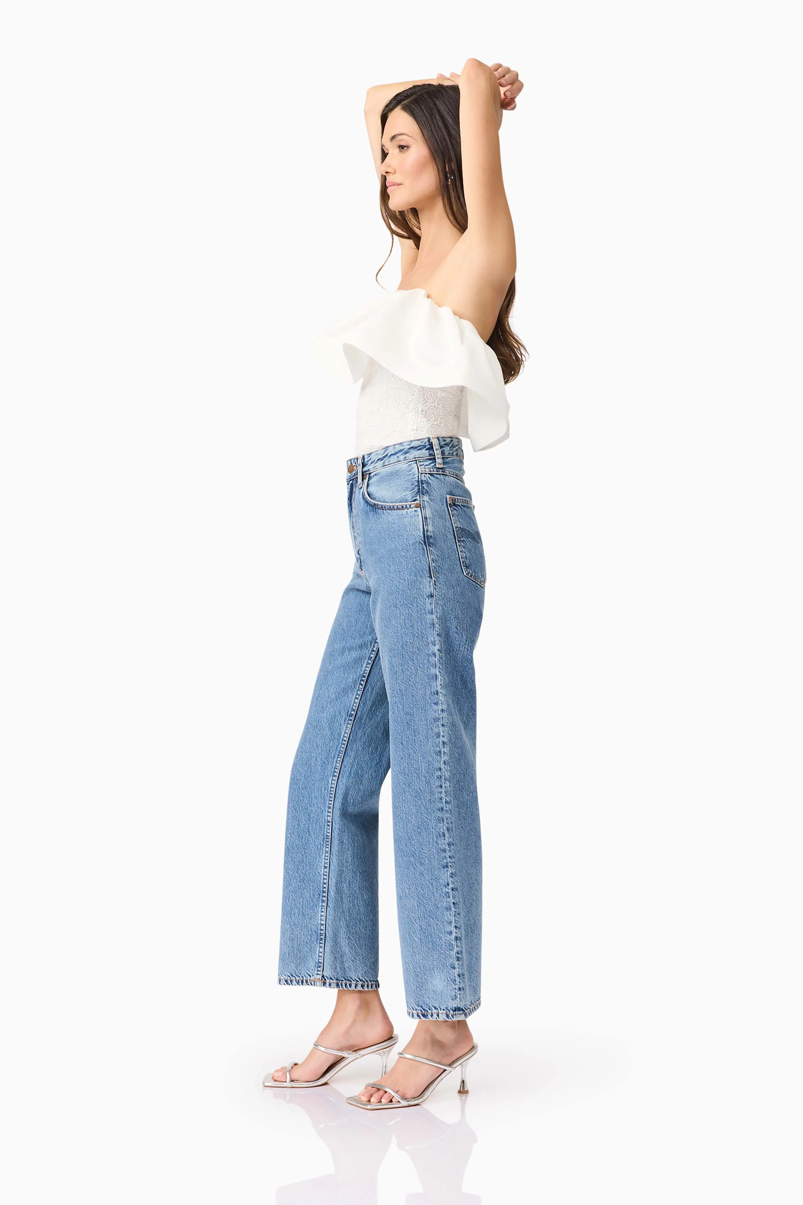 Dandelione Strapless Top in White