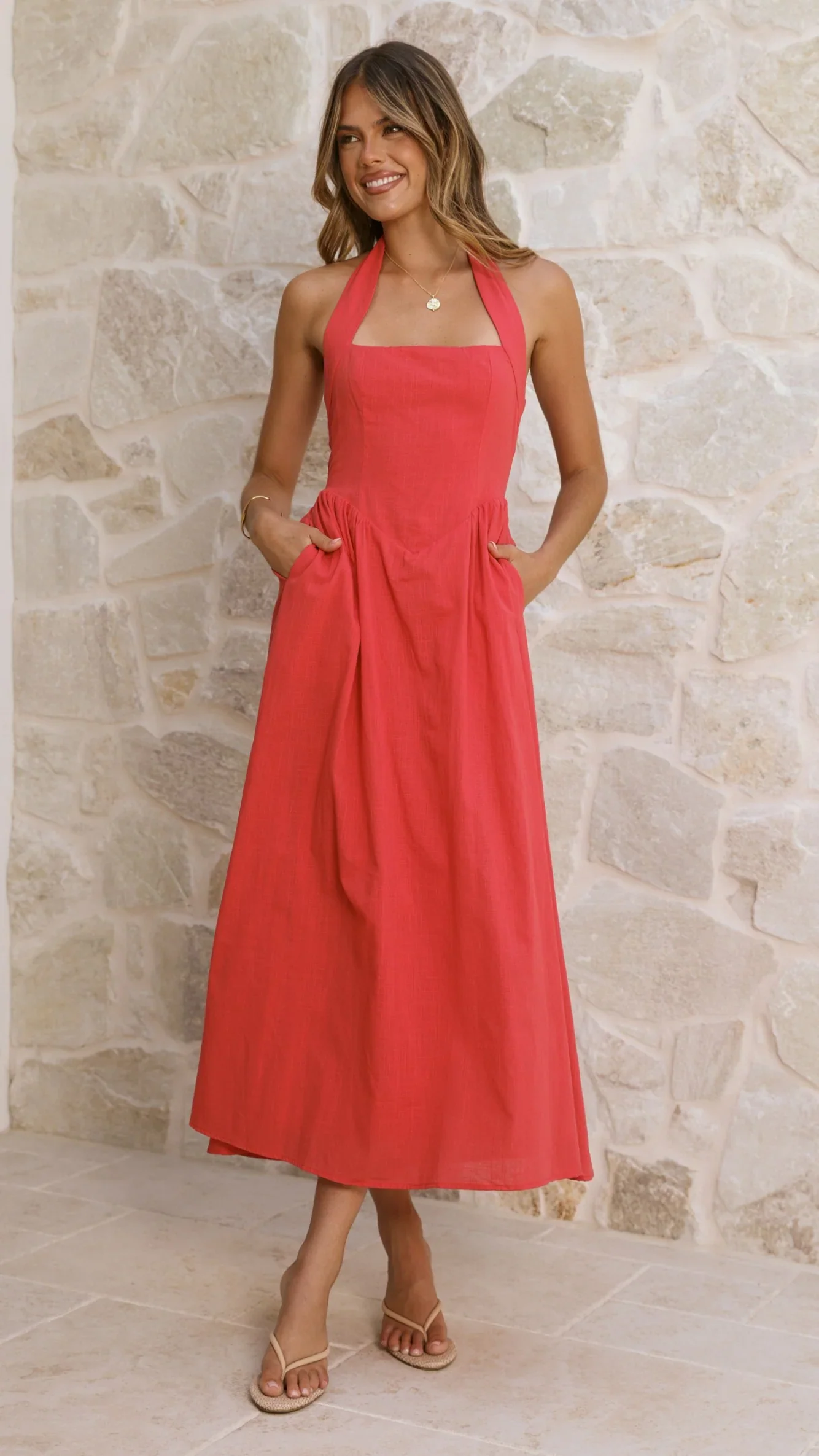 Caden Maxi Dress - Red