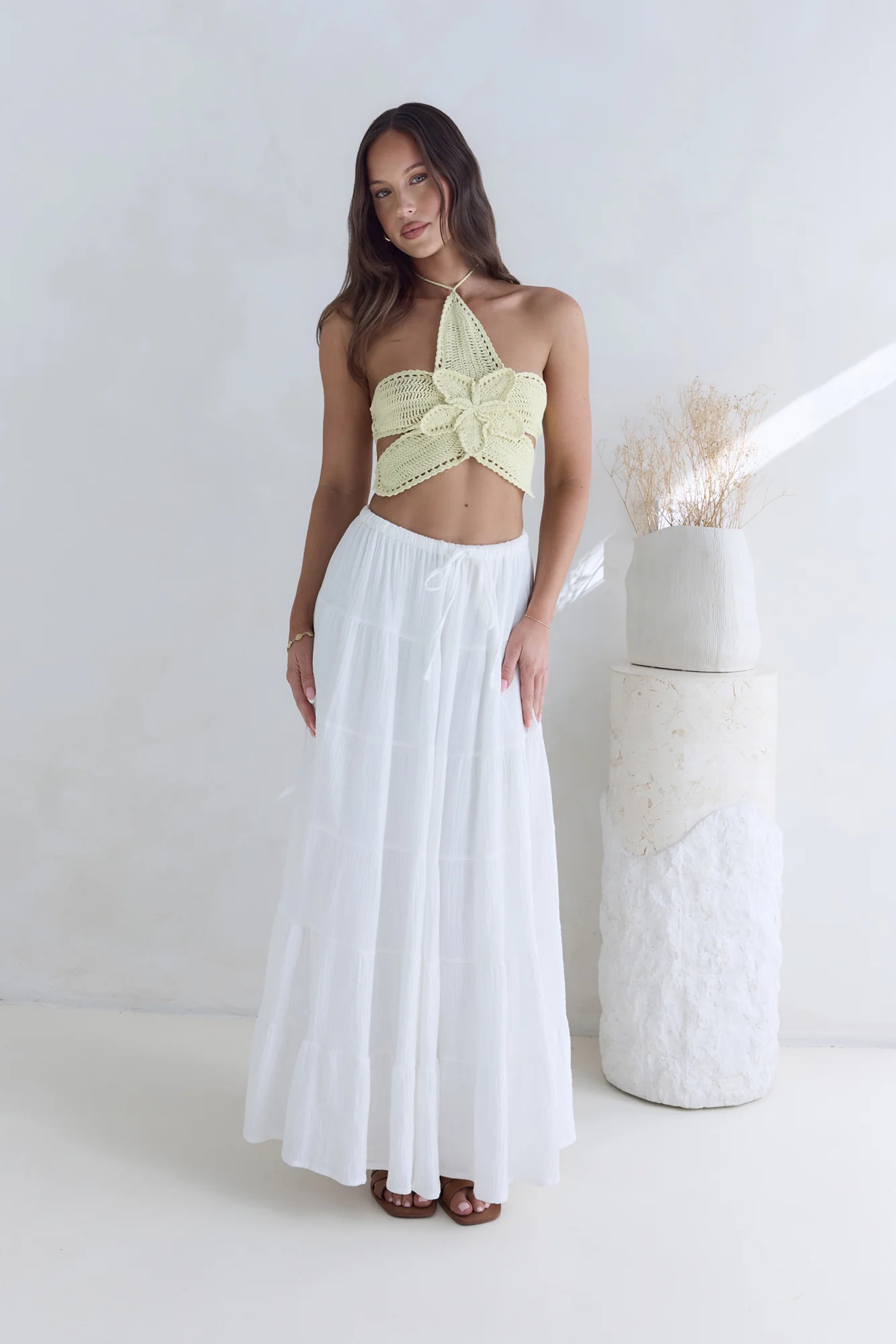 Monte Carlo Muse Knit Halter Top Yellow