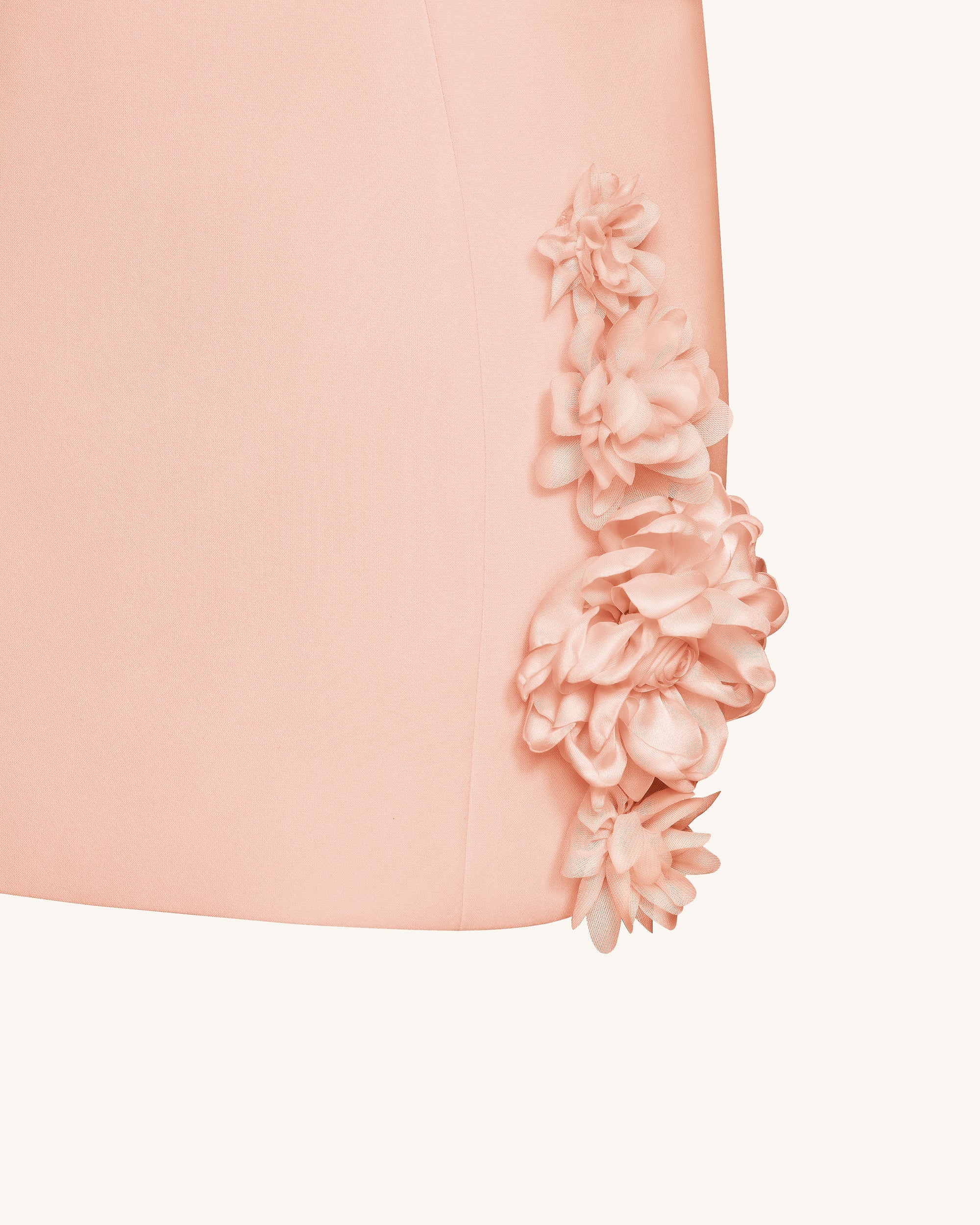 Elaina Rosette Applique Mini Dress - Apricot - FASHION NOB