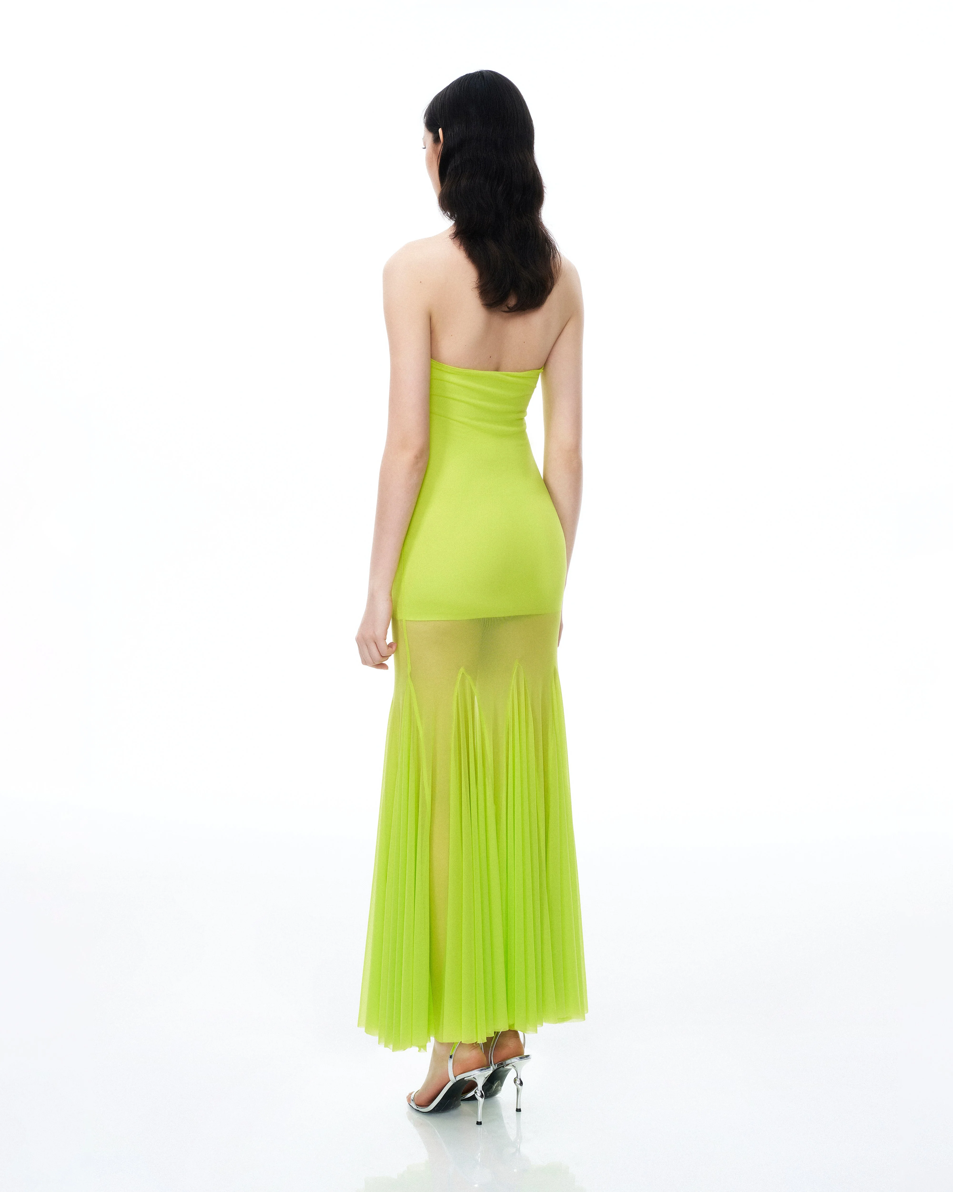 Thalassa Mesh Dress - Lime Green - FASHION NOB