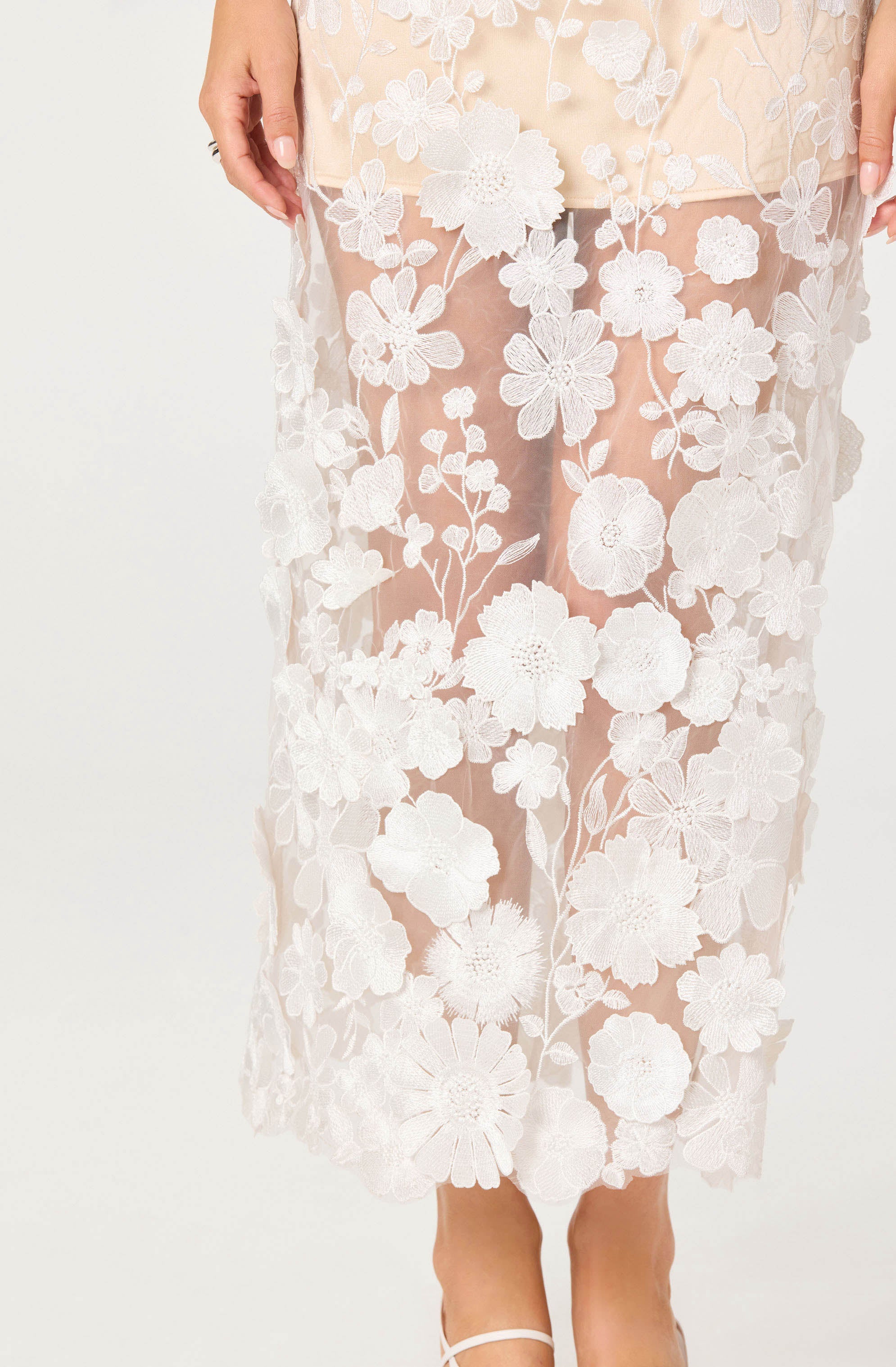 Tanisha Embroidered Floral Strapless Maxi Dress