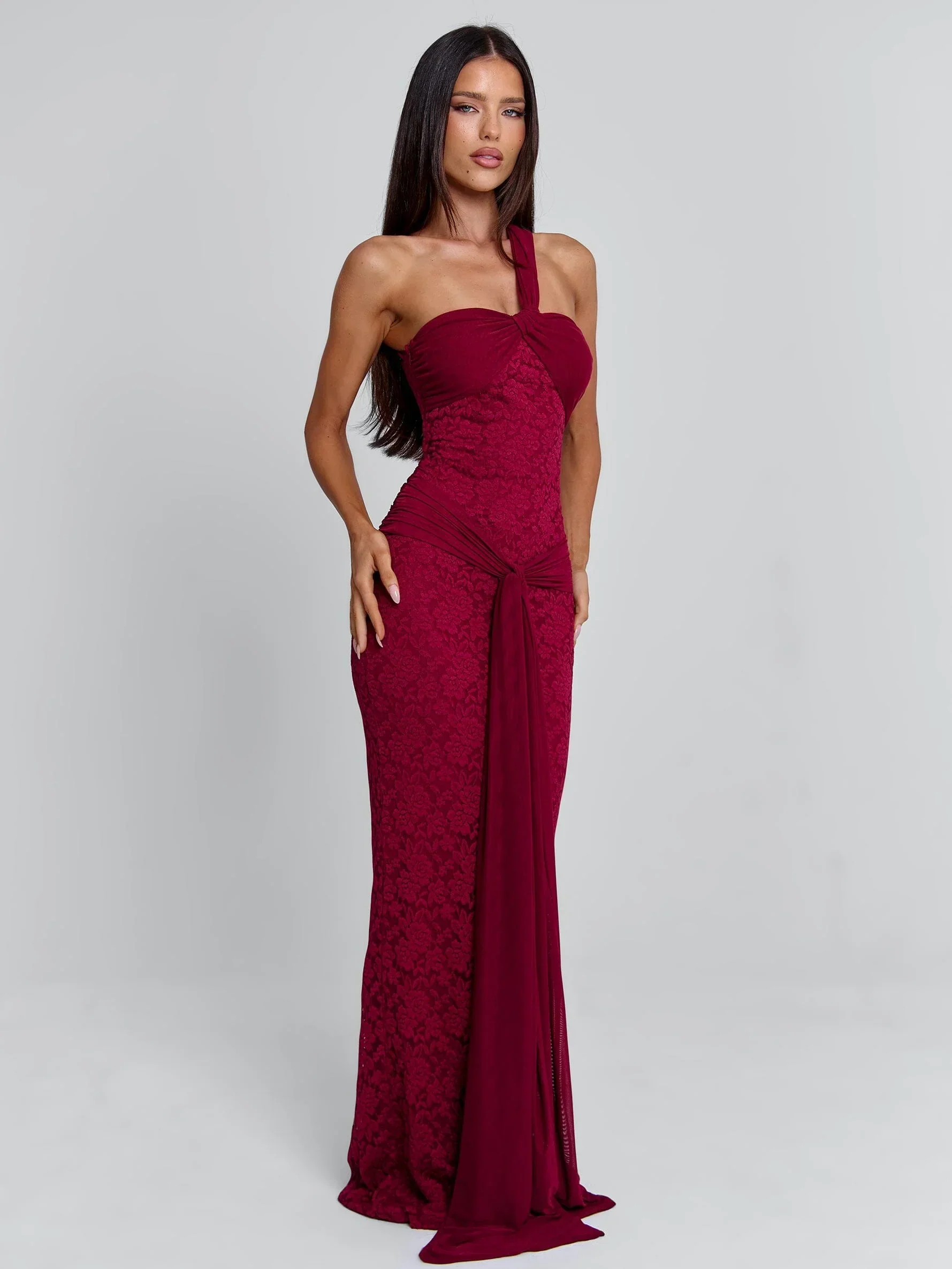 IRMA MAXI DRESS BURGUNDY