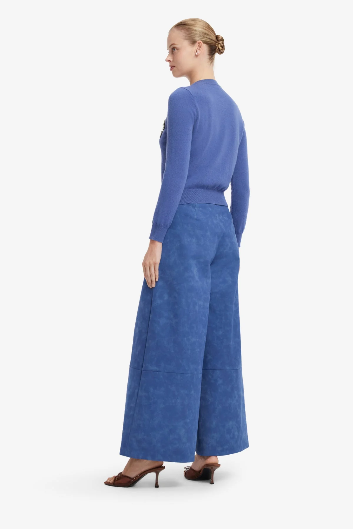 Claire Embellished Cashmere Blend Cardigan - Azure