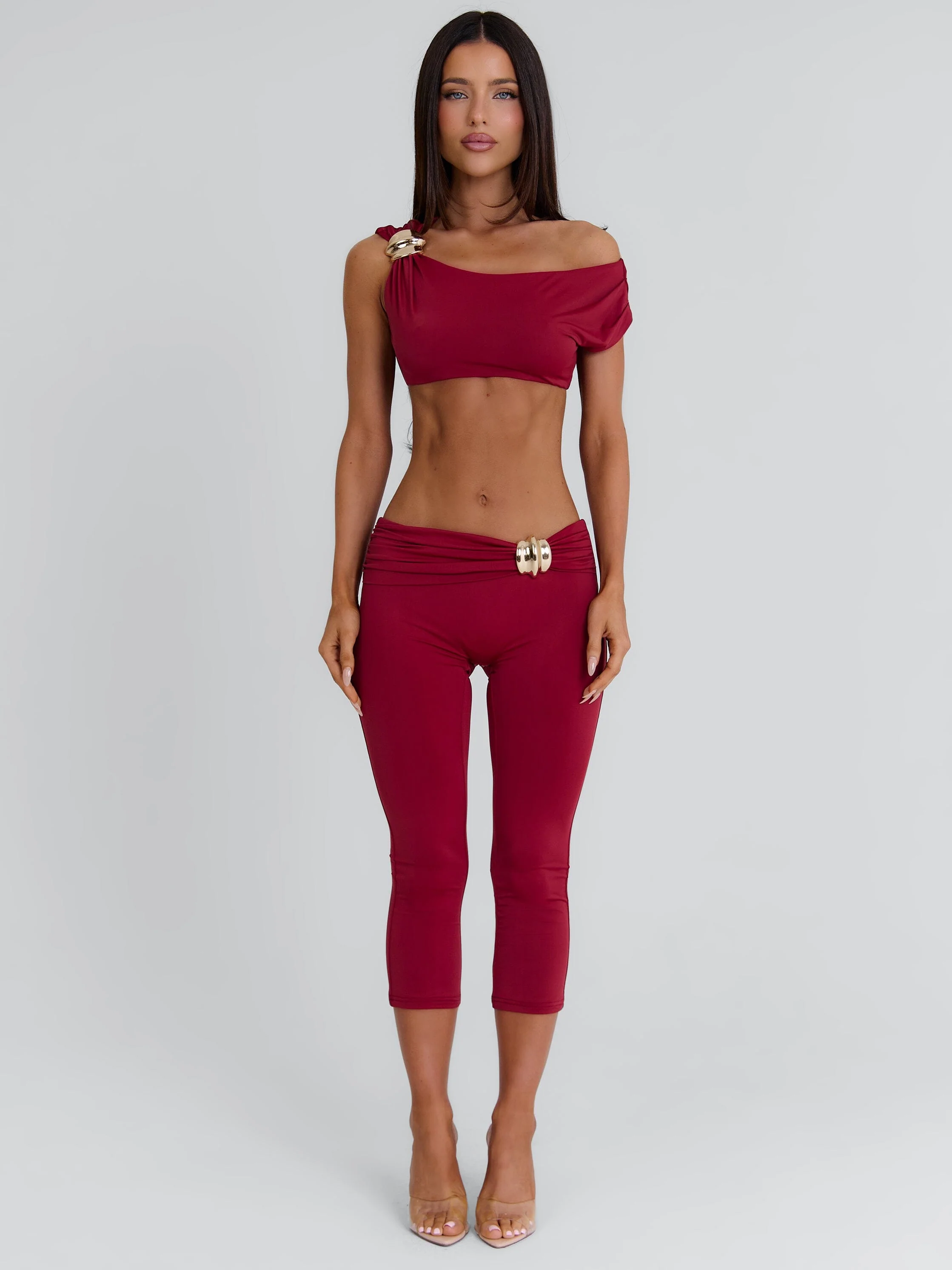 Atheena Capri Pants Deep Red