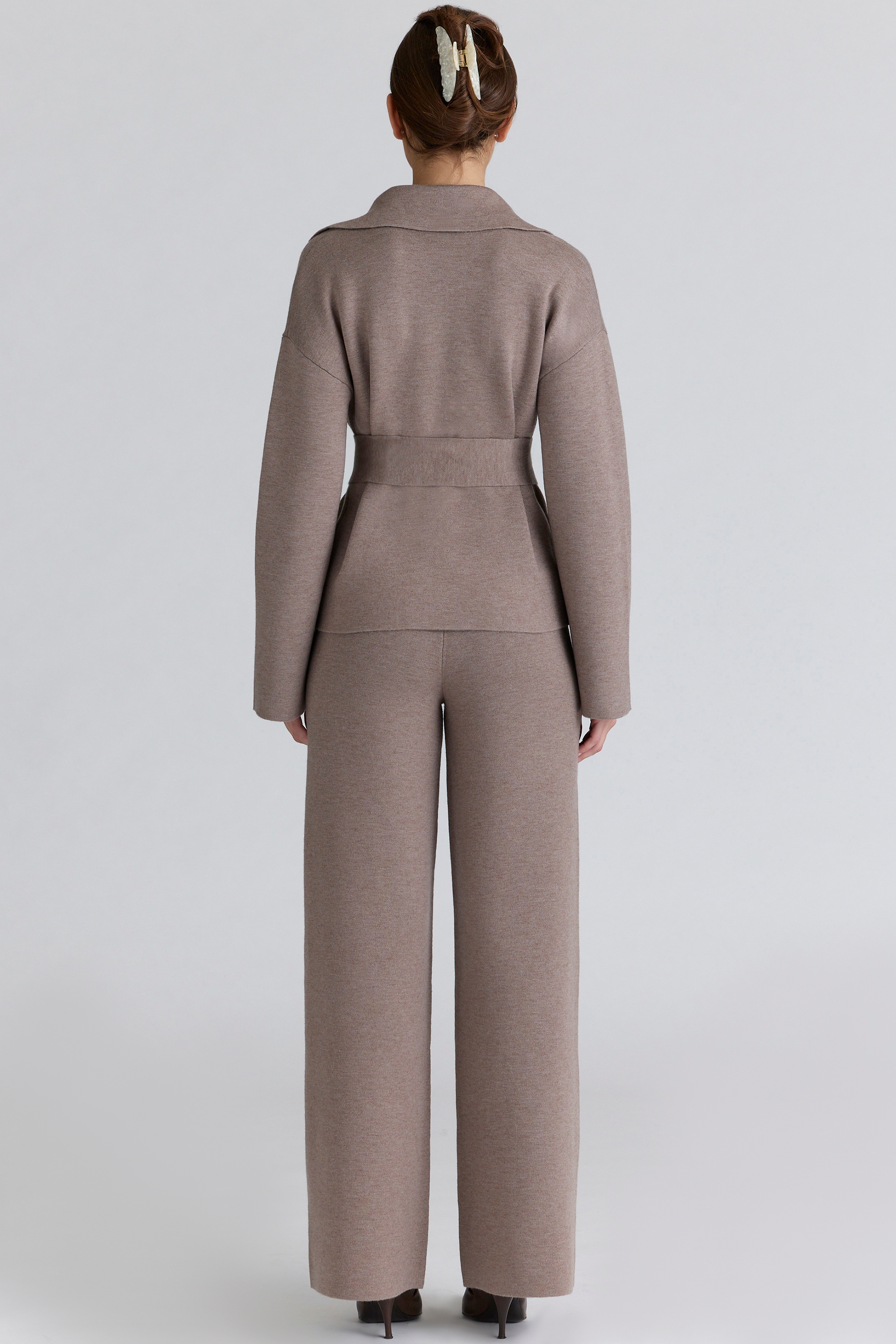 Taupe Wool Wrap Contour Jacket