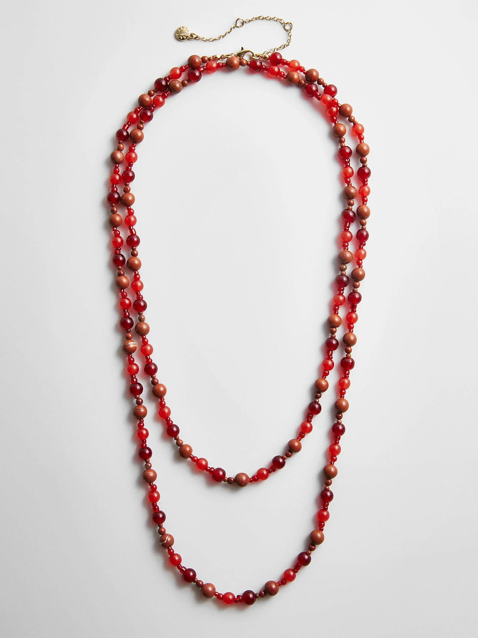Charlotte Beaded Necklace - Red Jasper