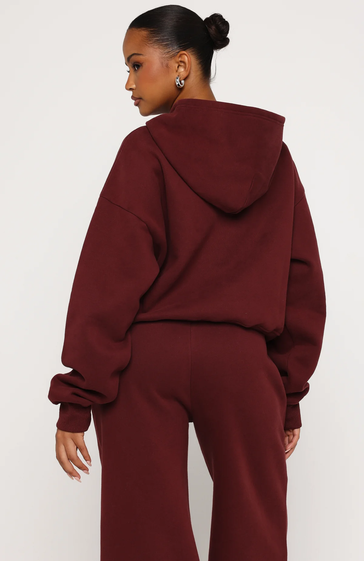 Test Drive Boxy Zip Front Hoodie Dark Cherry