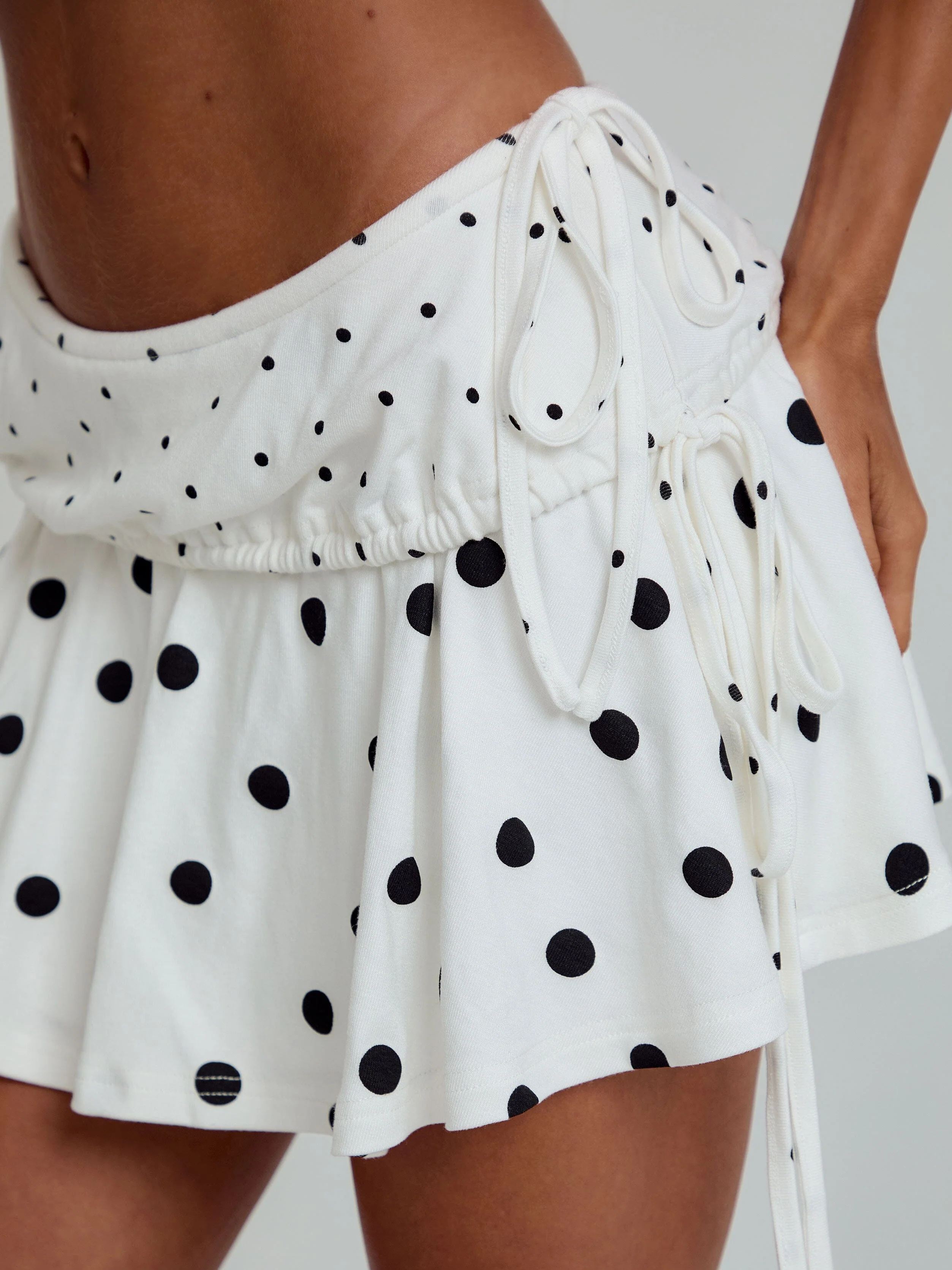 Kyla Mini Skirt Black Polka Dot