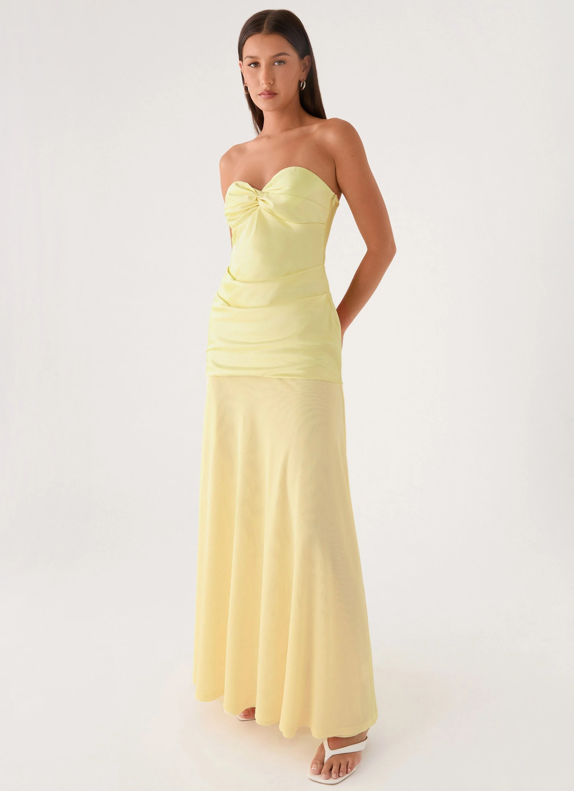 Cierra Strapless Maxi Dress - Yellow - luluinthesky