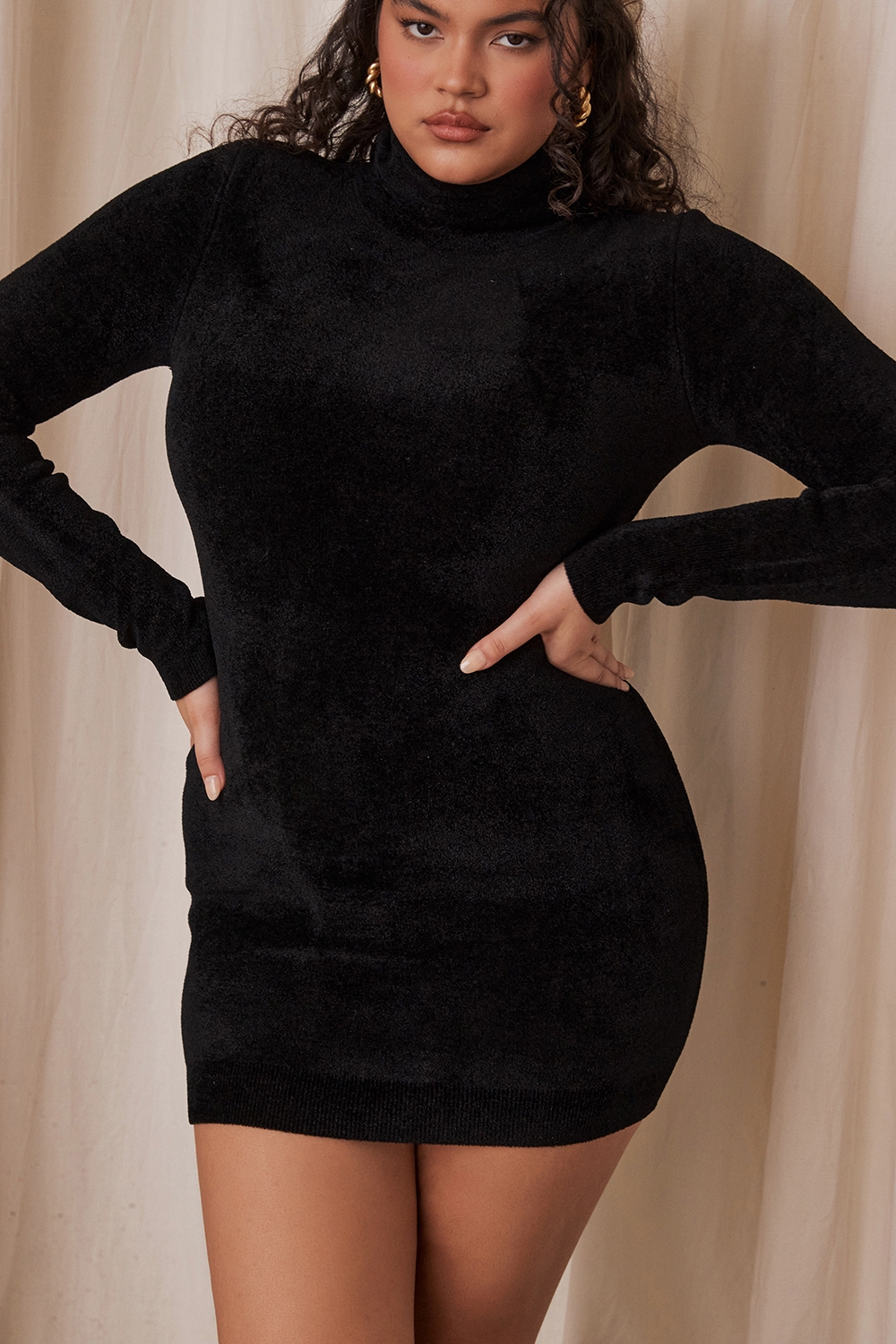 Charcoal Chenille Mini Dress