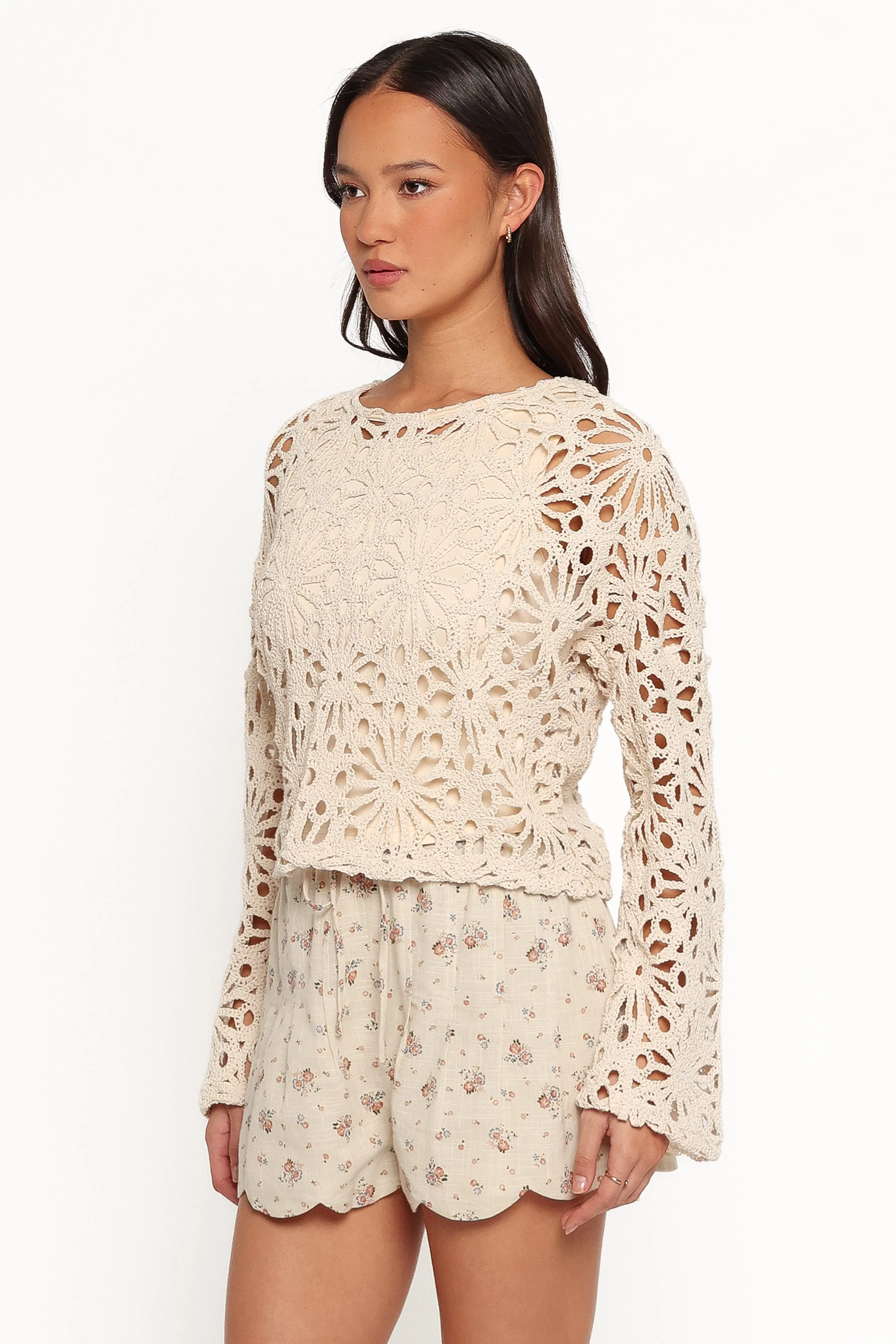 Rowley Crochet Top - Natural