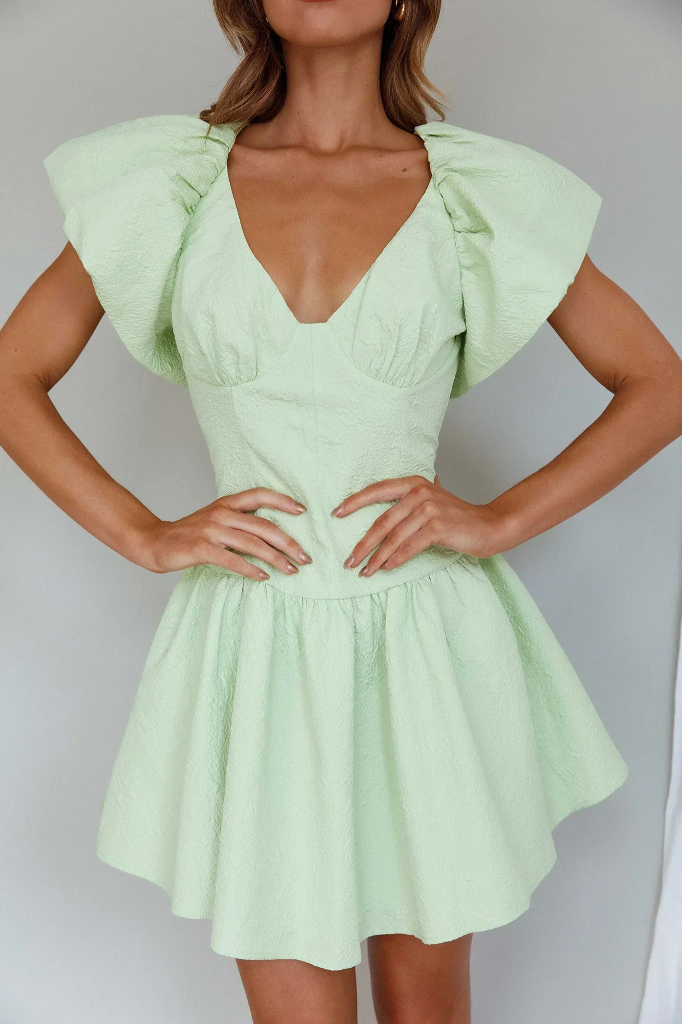 Self Love Flounce Hem Dress Lime - luluinthesky