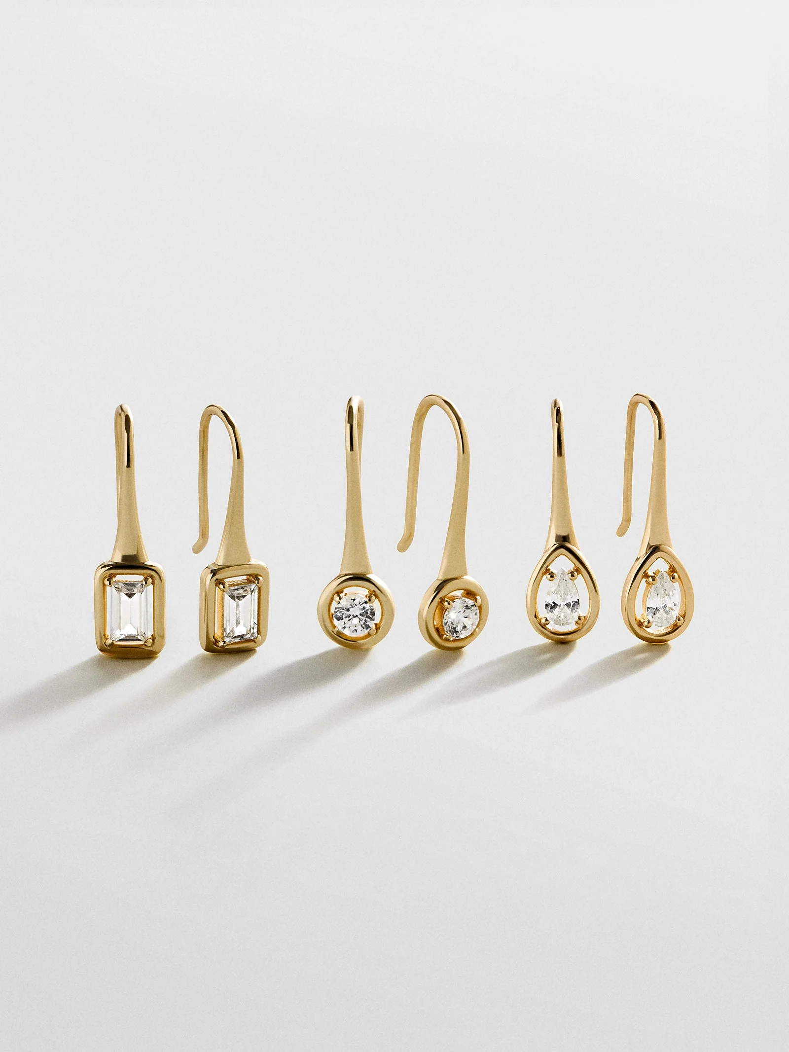 Valeria 14K Gold Earring Set - Gold/Pavé