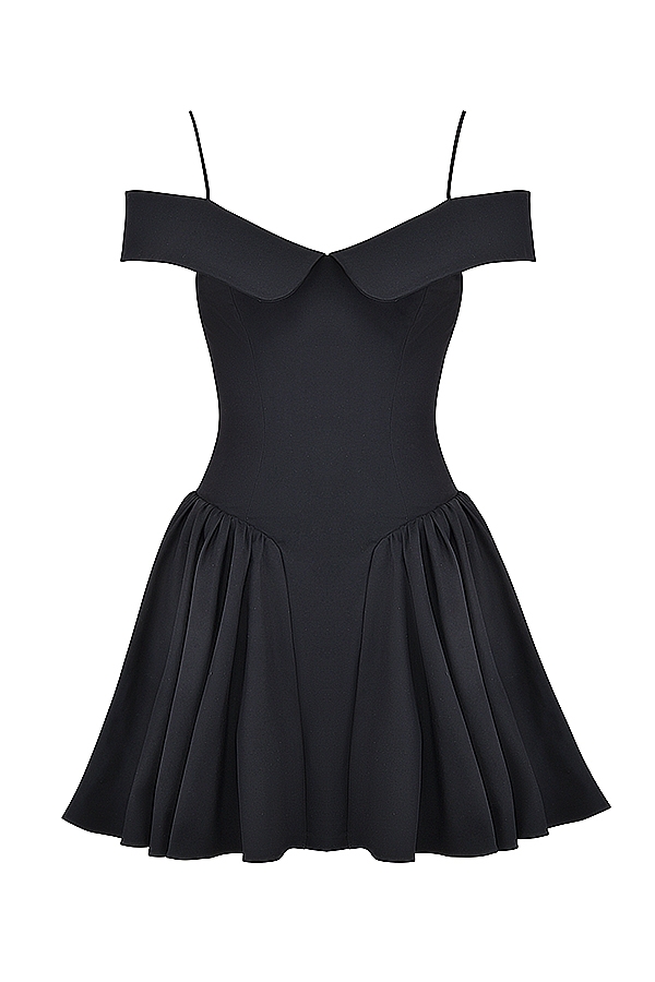 Black Off Shoulder Mini Dress