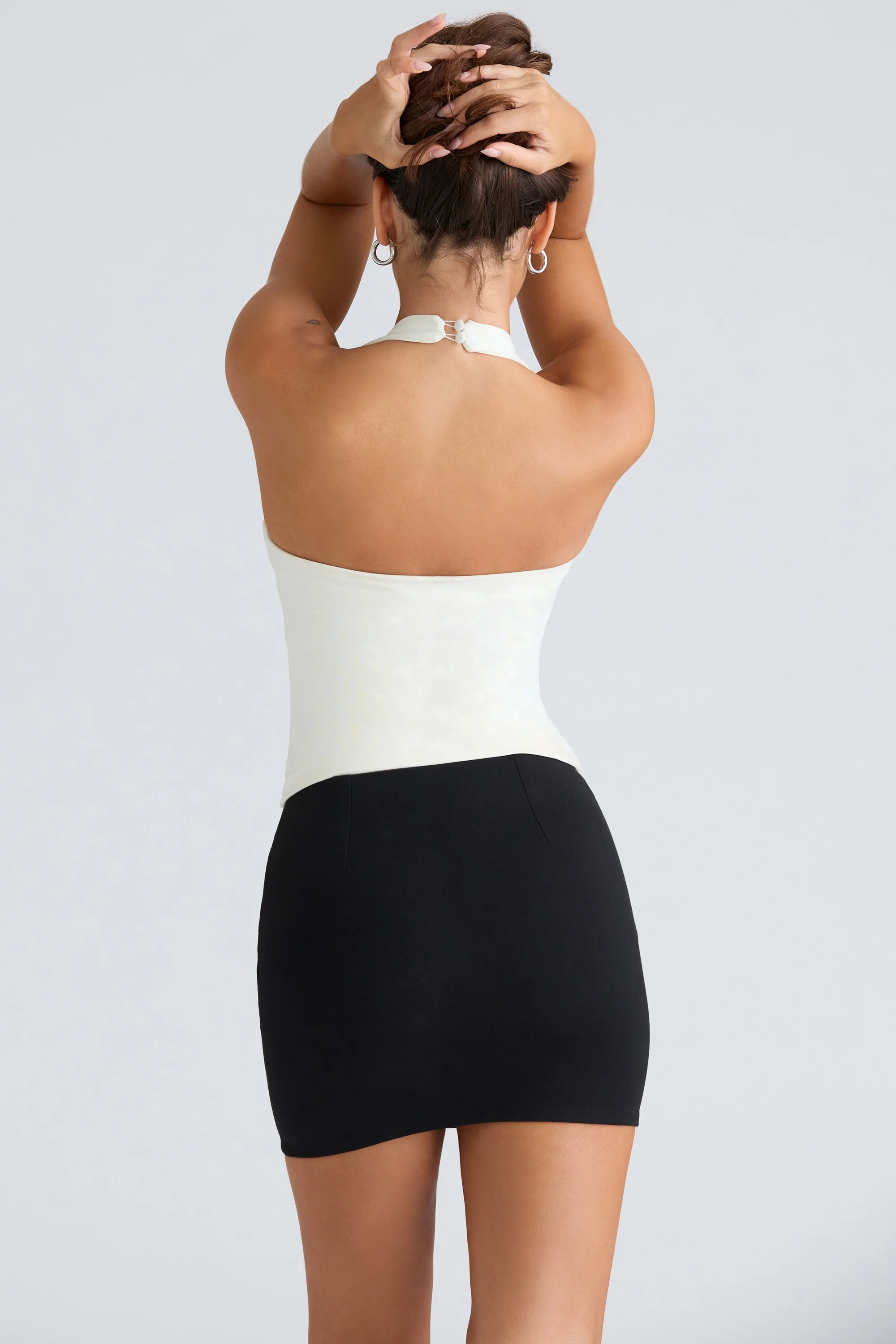Ivory Halter Neck Corset Top
