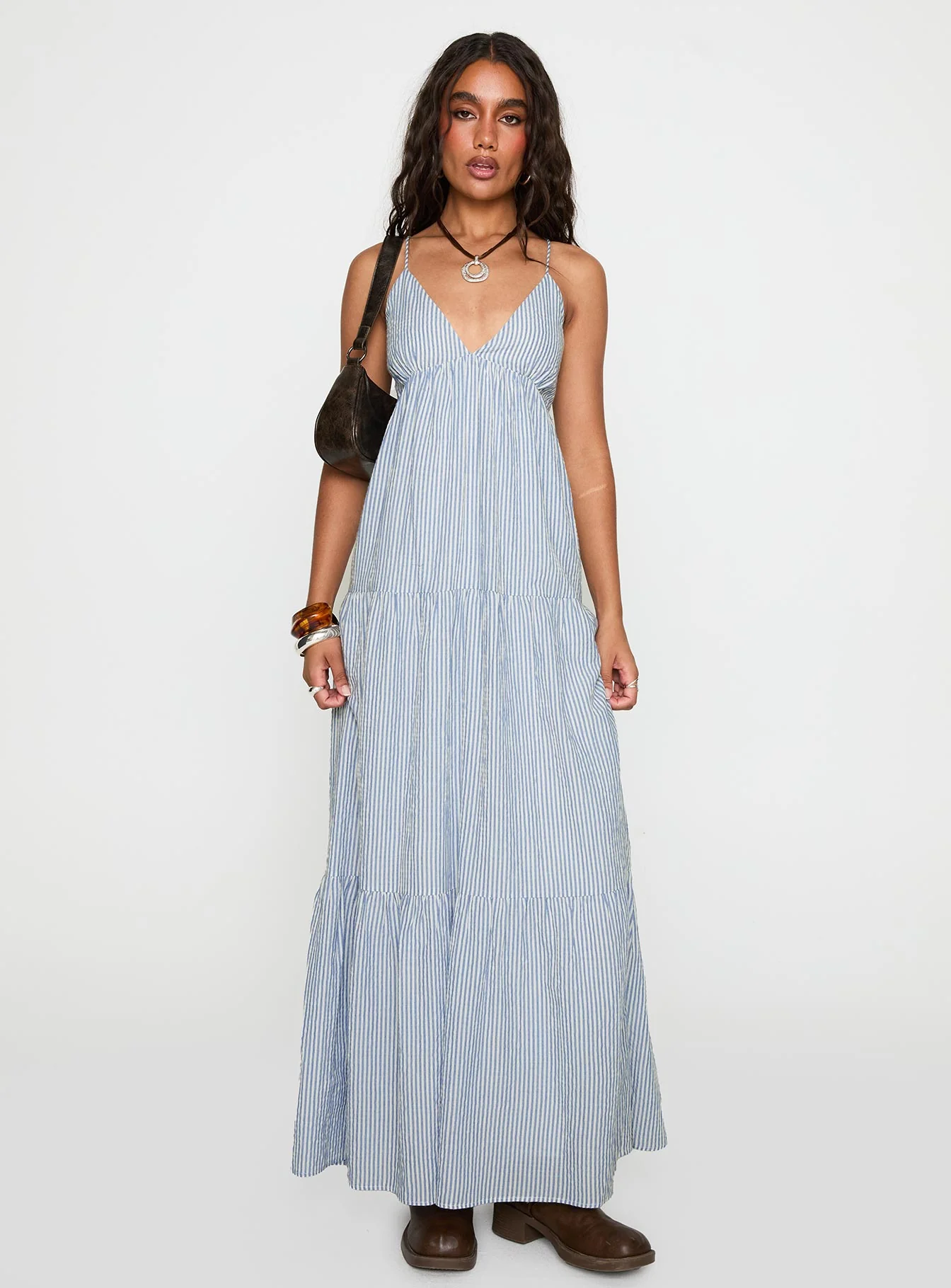 Lost Upstate Maxi Dress Blue Stripe