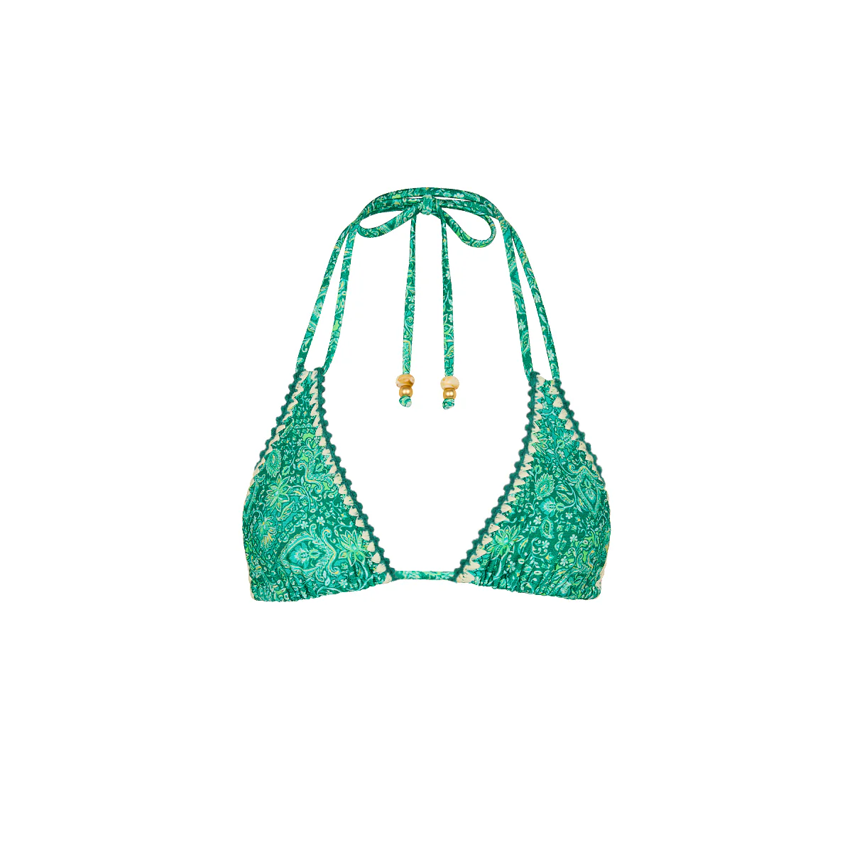 Crochet Halter Bikini Top - Emerald Aura