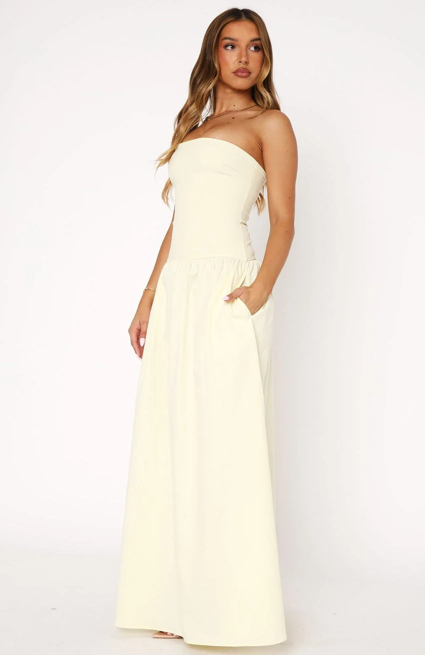 Take Back Maxi Dress Lemon - luluinthesky