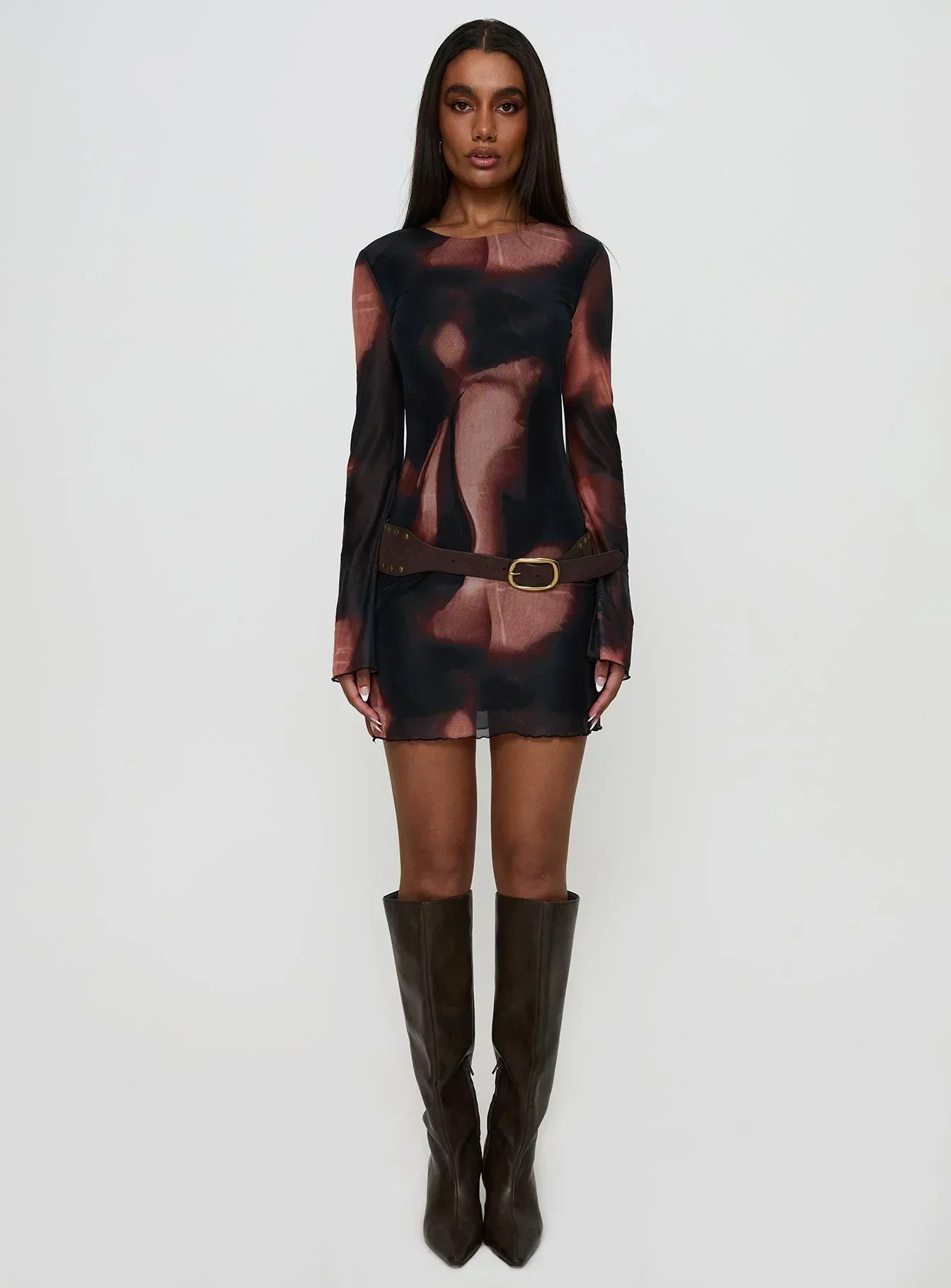 Nyxia Long Sleeve Mini Dress Multi