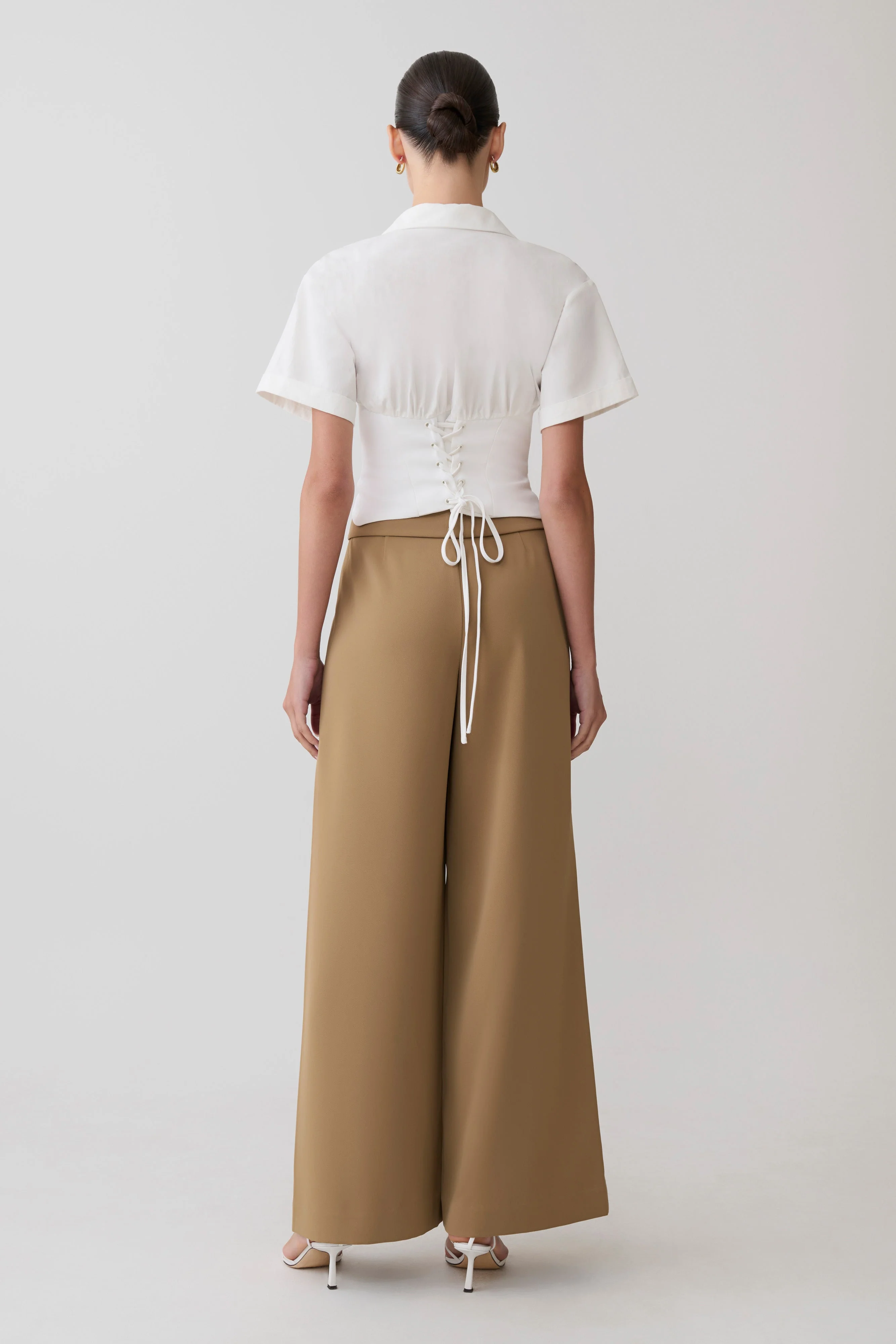 Tanya Wide Leg Suiting Pants - Camel