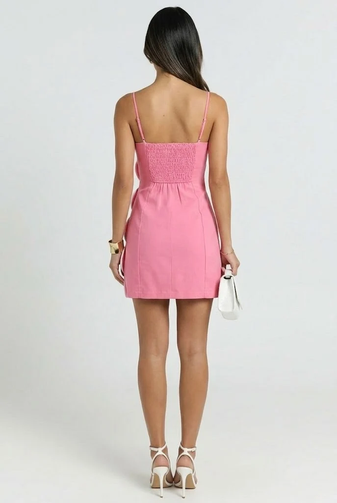 Bloom Linen Scallop Mini Dress