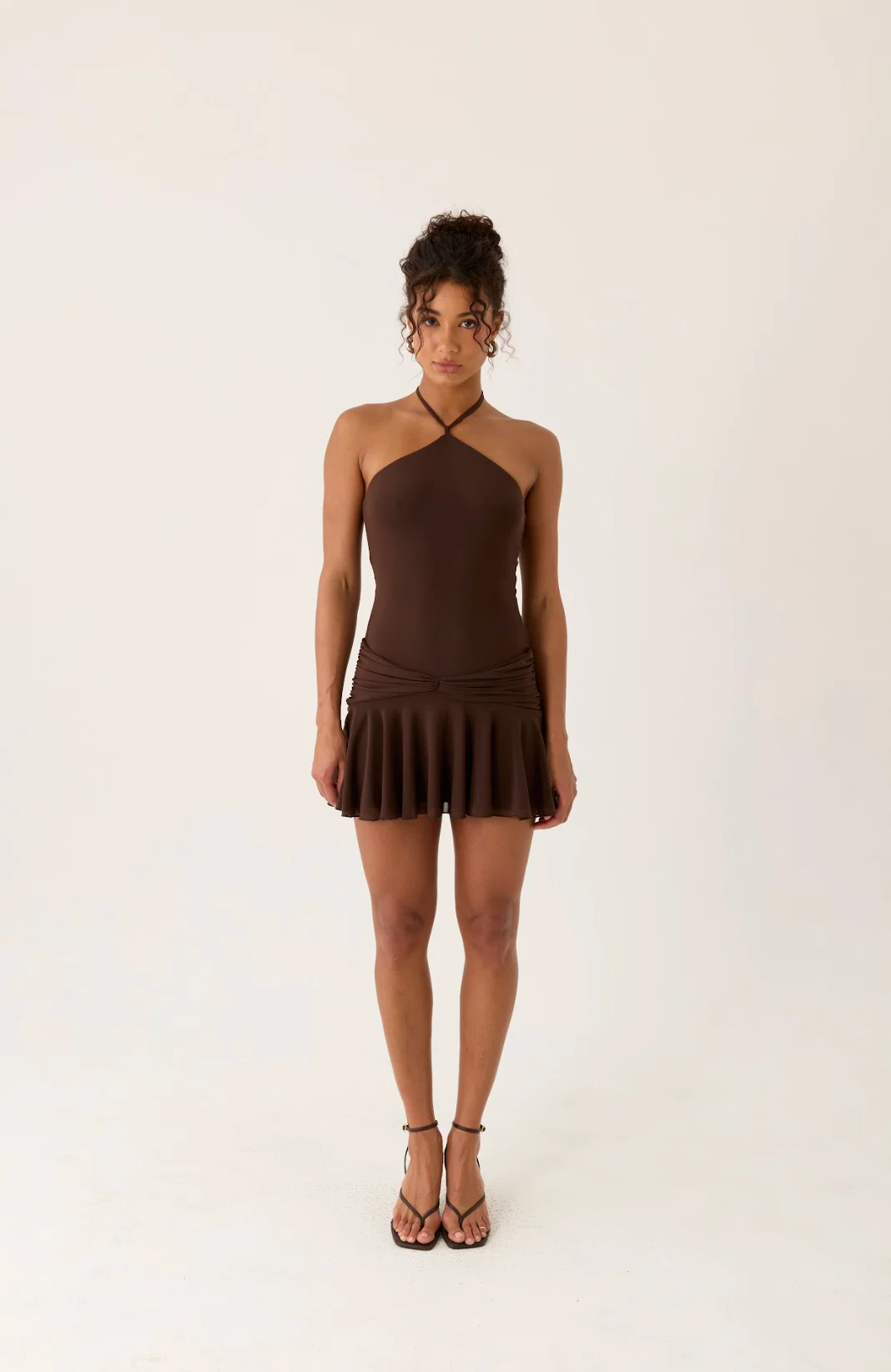 Elektra Mini Dress - Chocolate